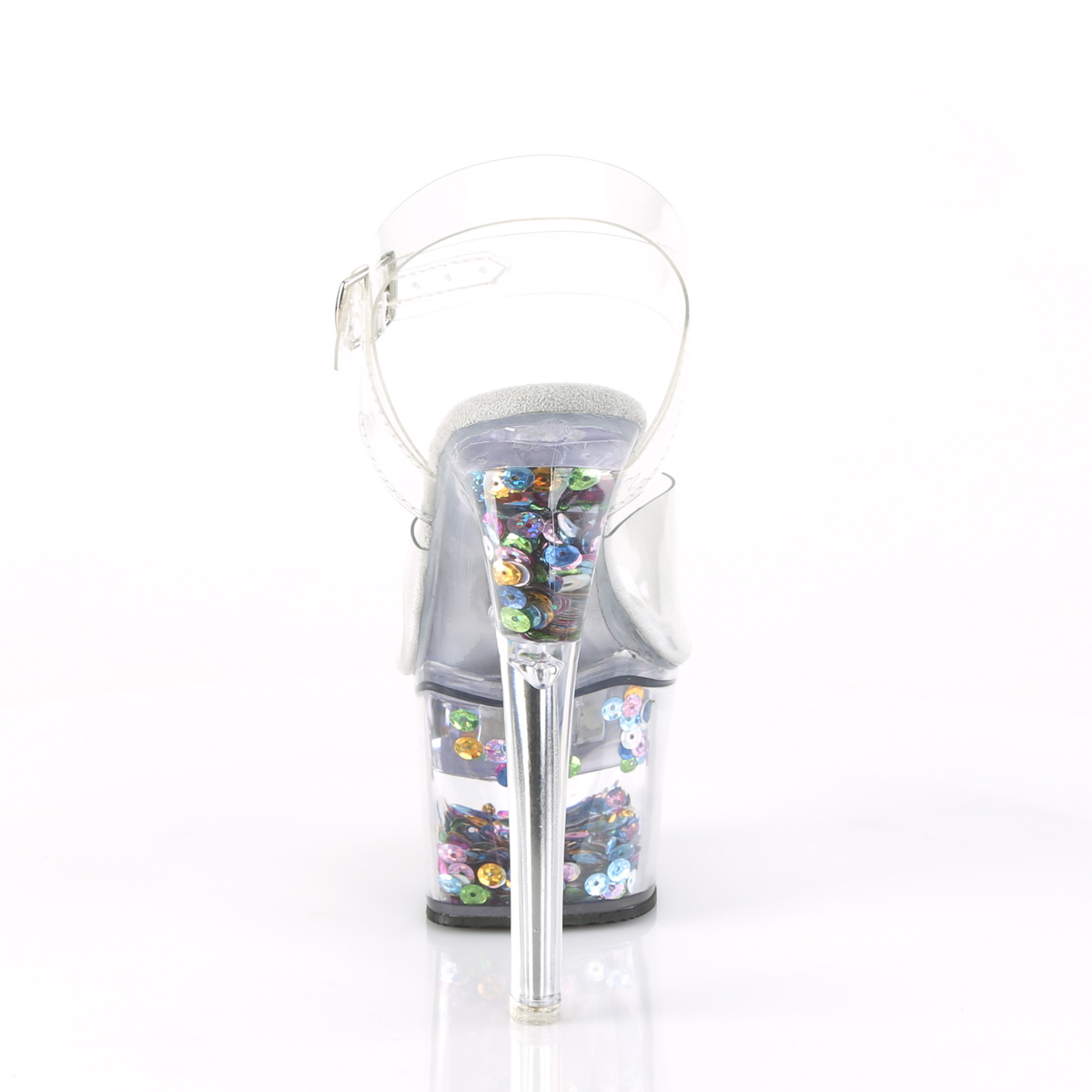Pleaser Flashdance-708SQ C/C-SQ - Clear Illuminating High-Platform Sandals
