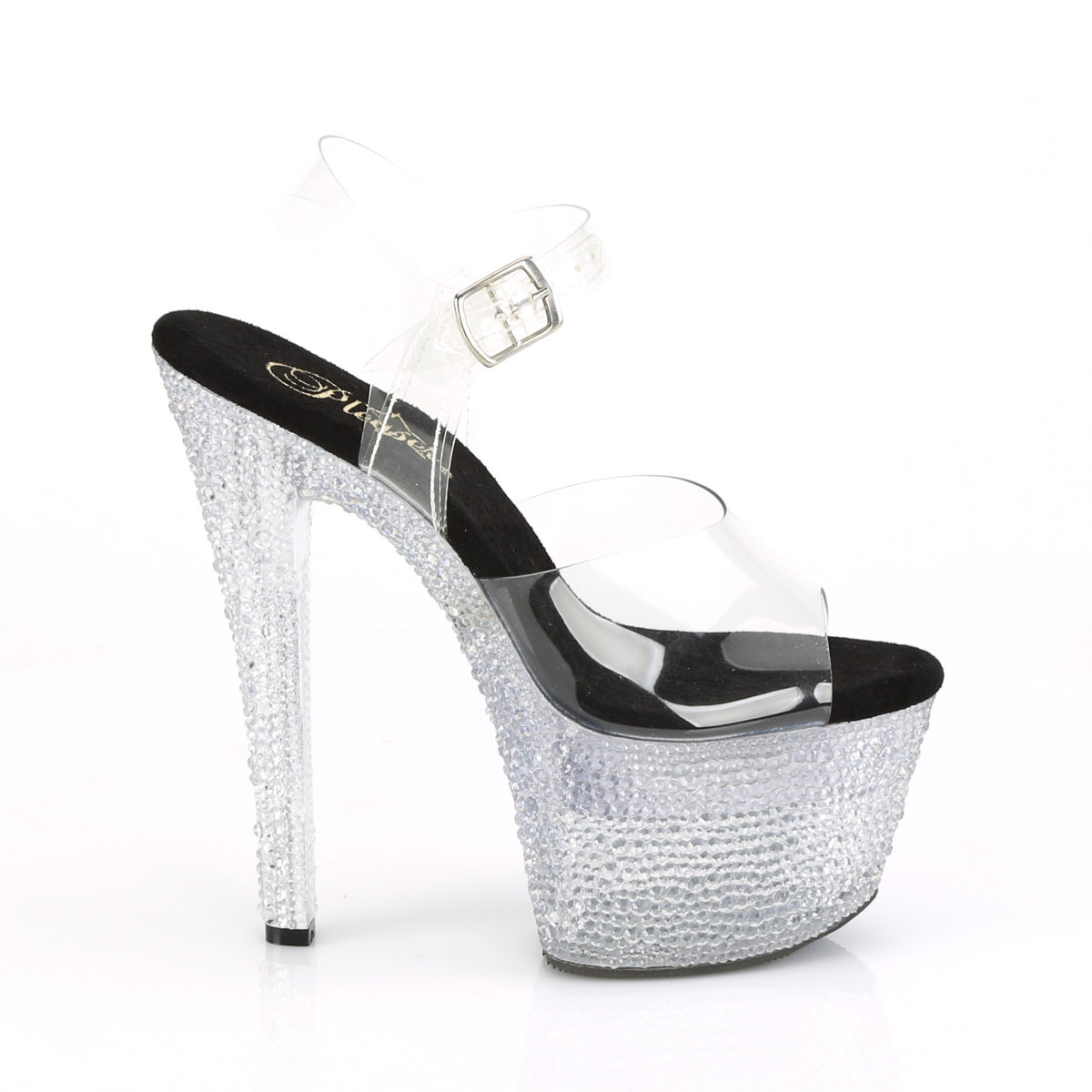 Pleaser Flashdance-708XTAL C/M - Clear Illuminating High-Platform Sandals