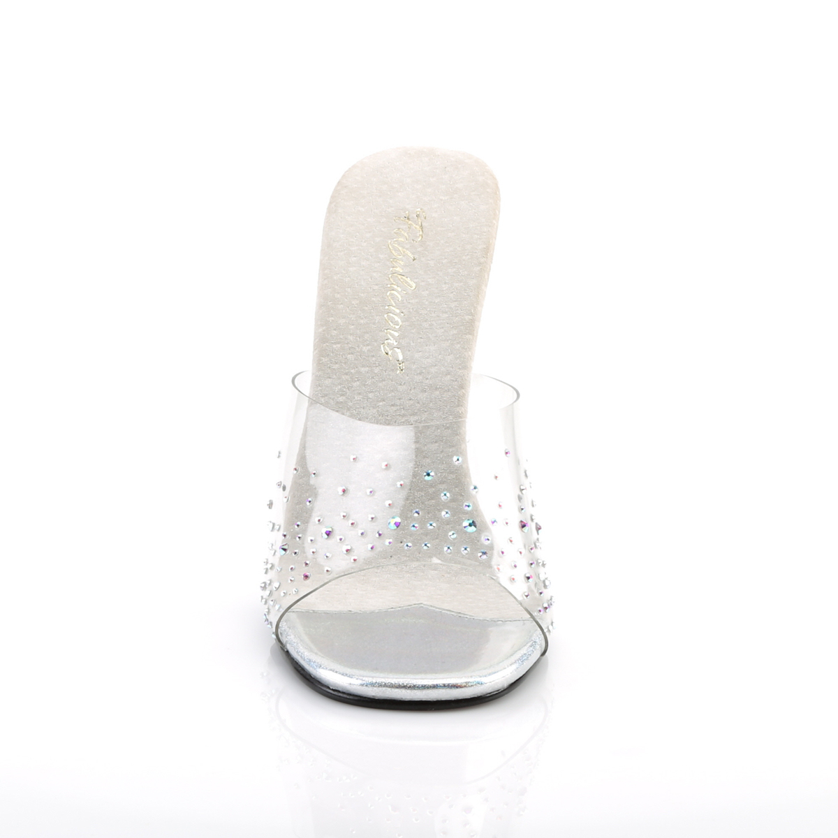 Fabulicious Gala-01SD C/M - Clear High-Heel Single Sole Slides