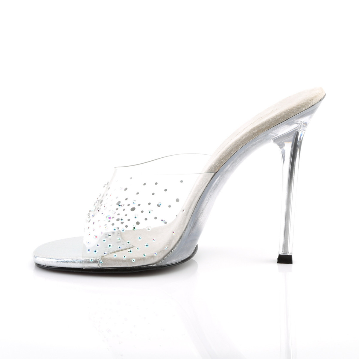 Fabulicious Gala-01SD C/M - Clear High-Heel Single Sole Slides