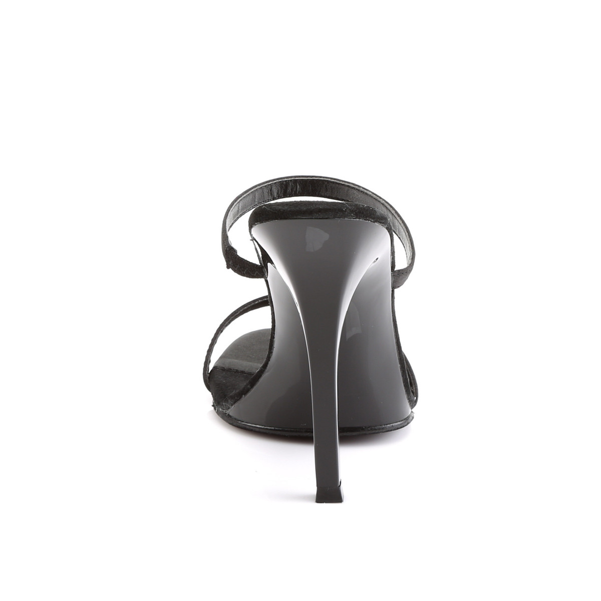 Fabulicious Gala-02 B/SAT - Black High-Heel Single Sole Slides