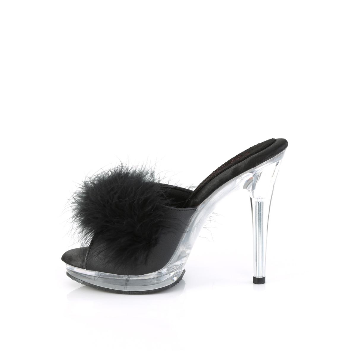 Fabulicious Glory-501F-8 BPU/C - Black High-Heel Single Sole Slides