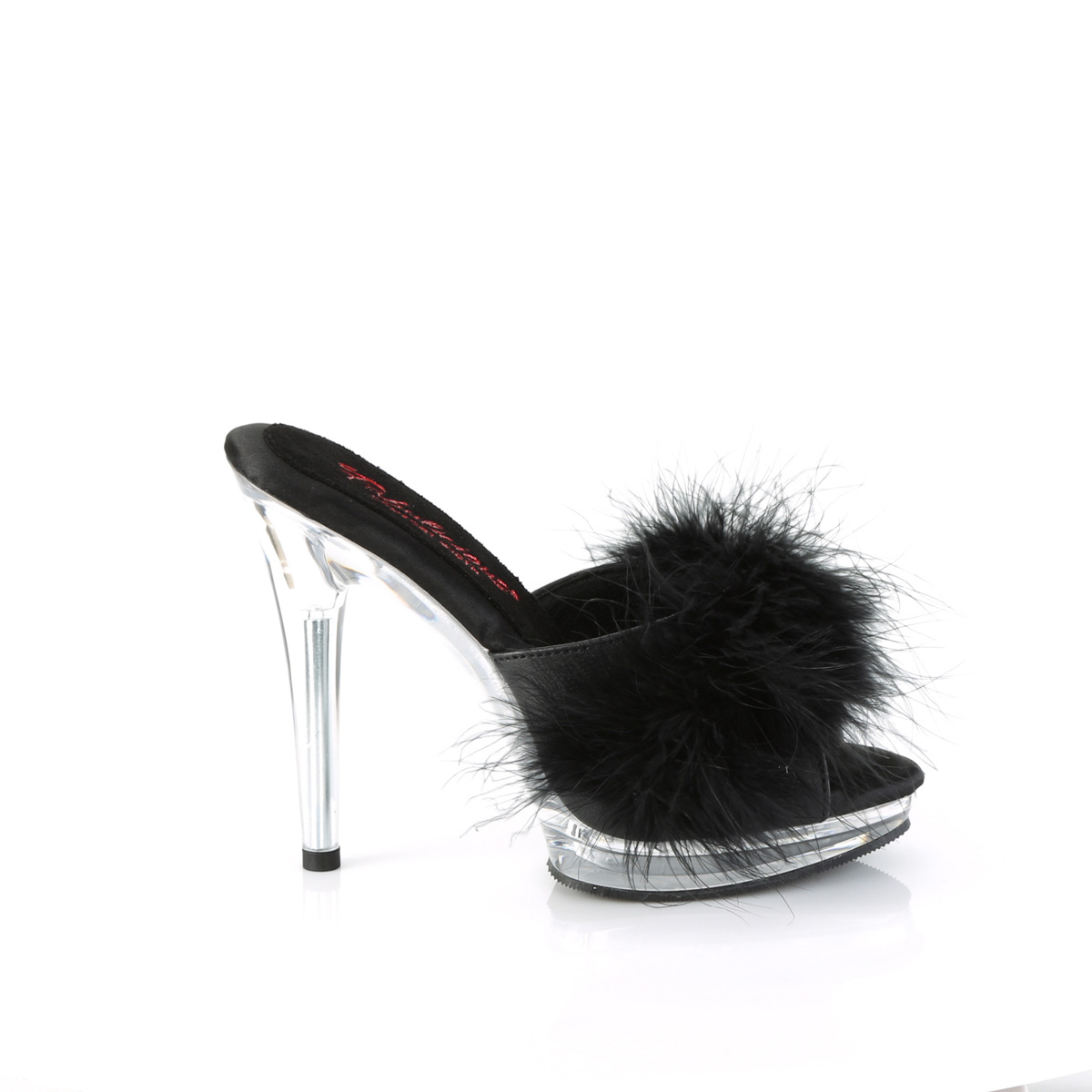 Fabulicious Glory-501F-8 BPU/C - Black High-Heel Single Sole Slides