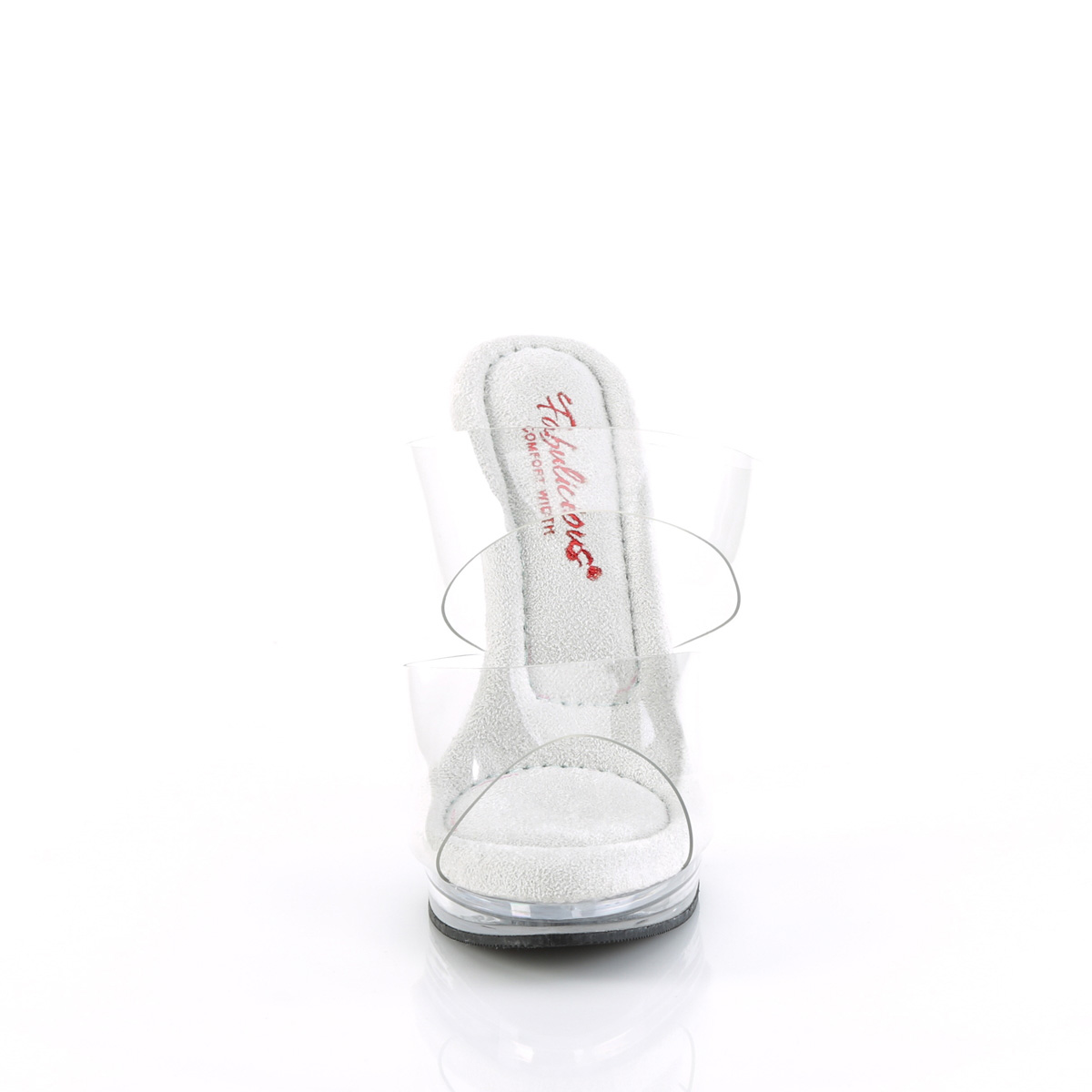 Fabulicious Glory-502 C/M - Clear High-Heel Single Sole Slides