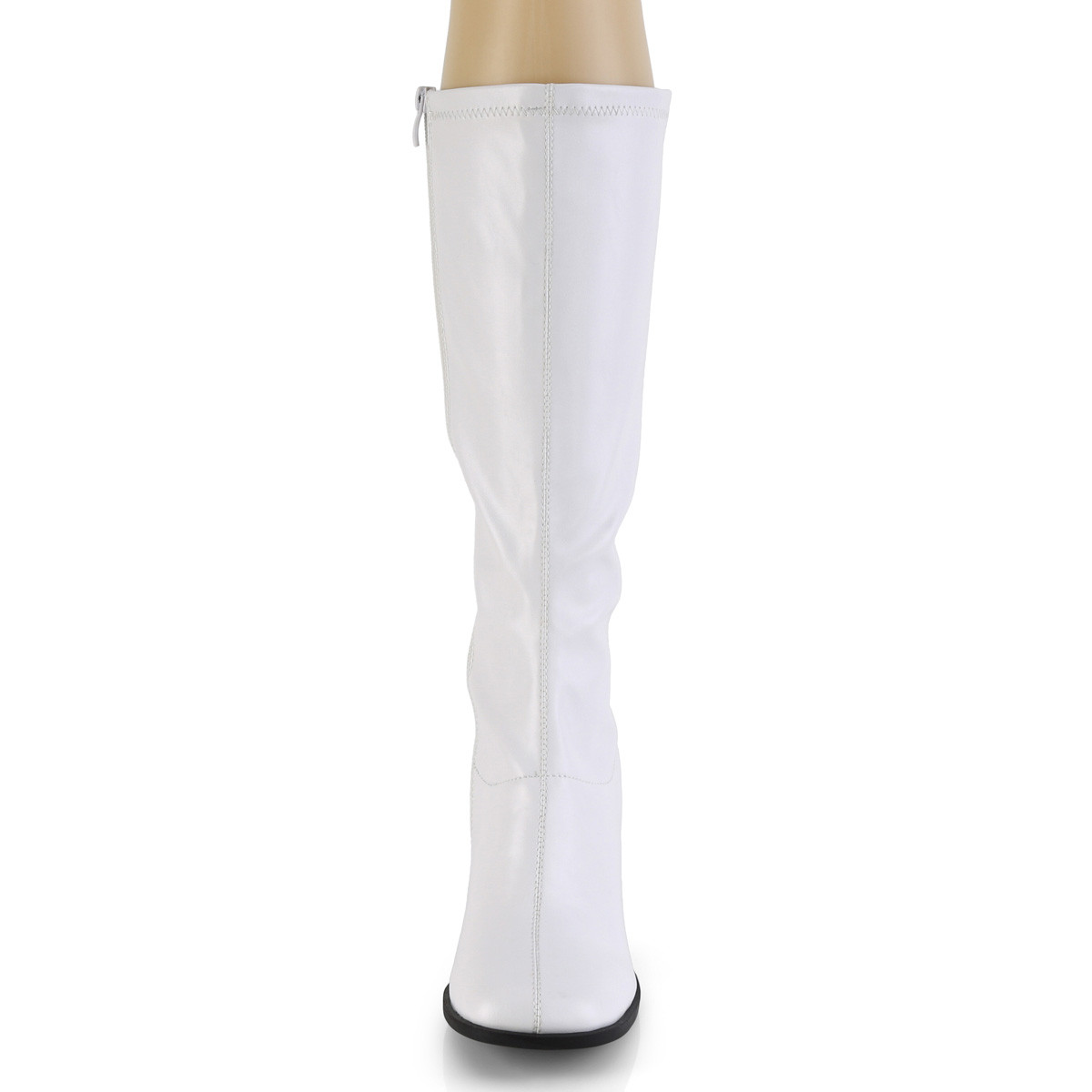 Funtasma Gogo-300-2 WPU - White Chunky-Heel Knee High Single Sole Boots