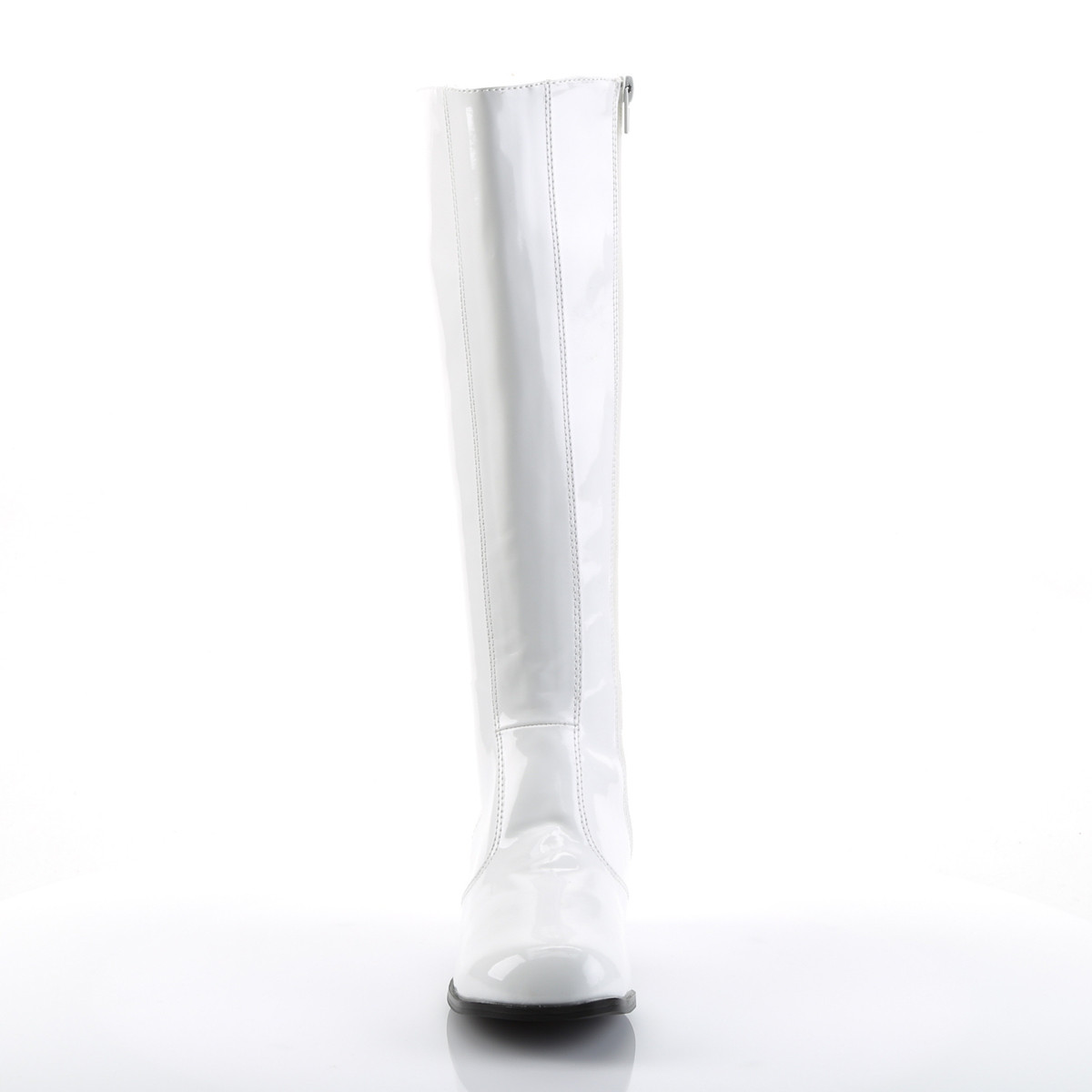 Funtasma Gogo W - Shiny White Chunky-Heel Knee High Single Sole Boots