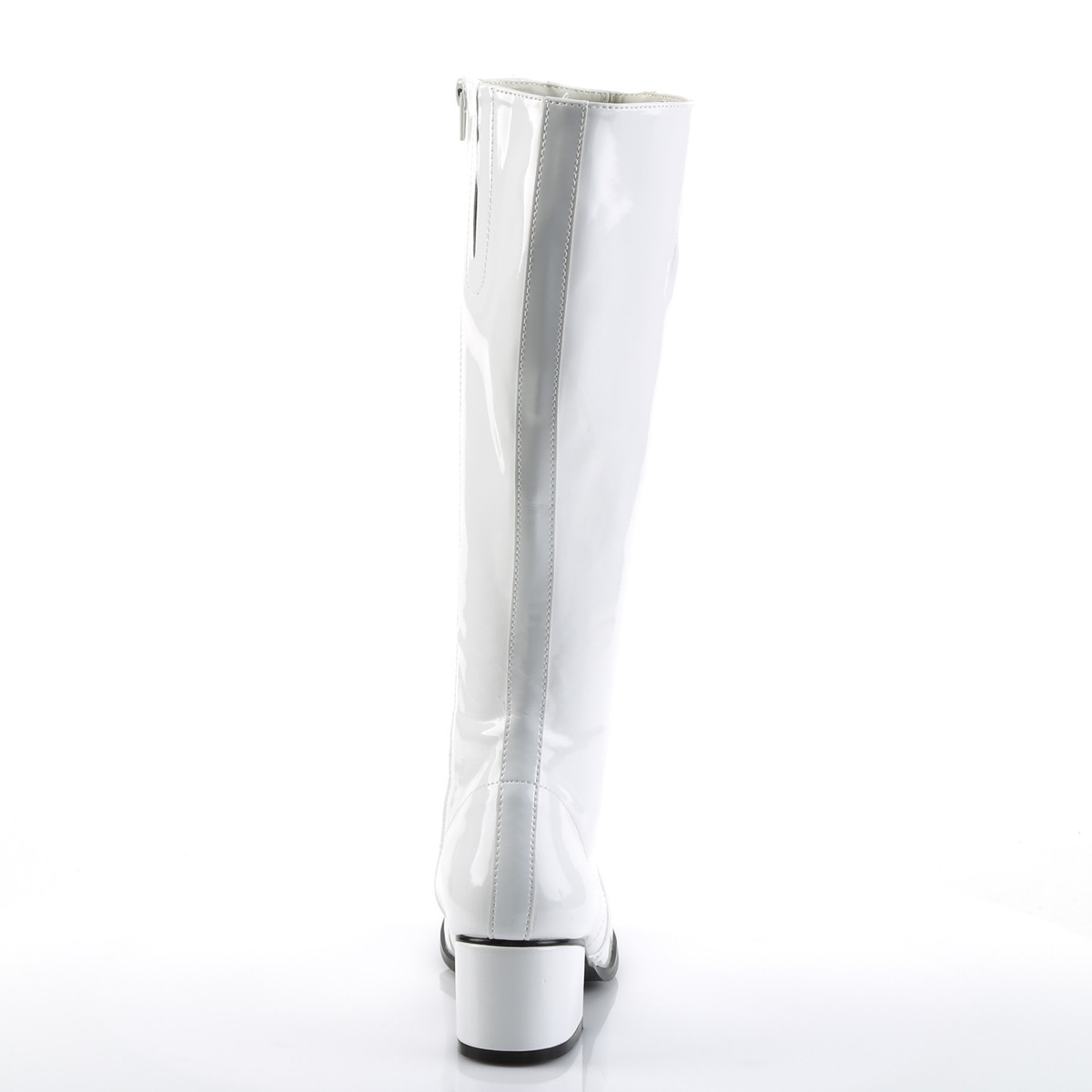 Funtasma Gogo W - Shiny White Chunky-Heel Knee High Single Sole Boots