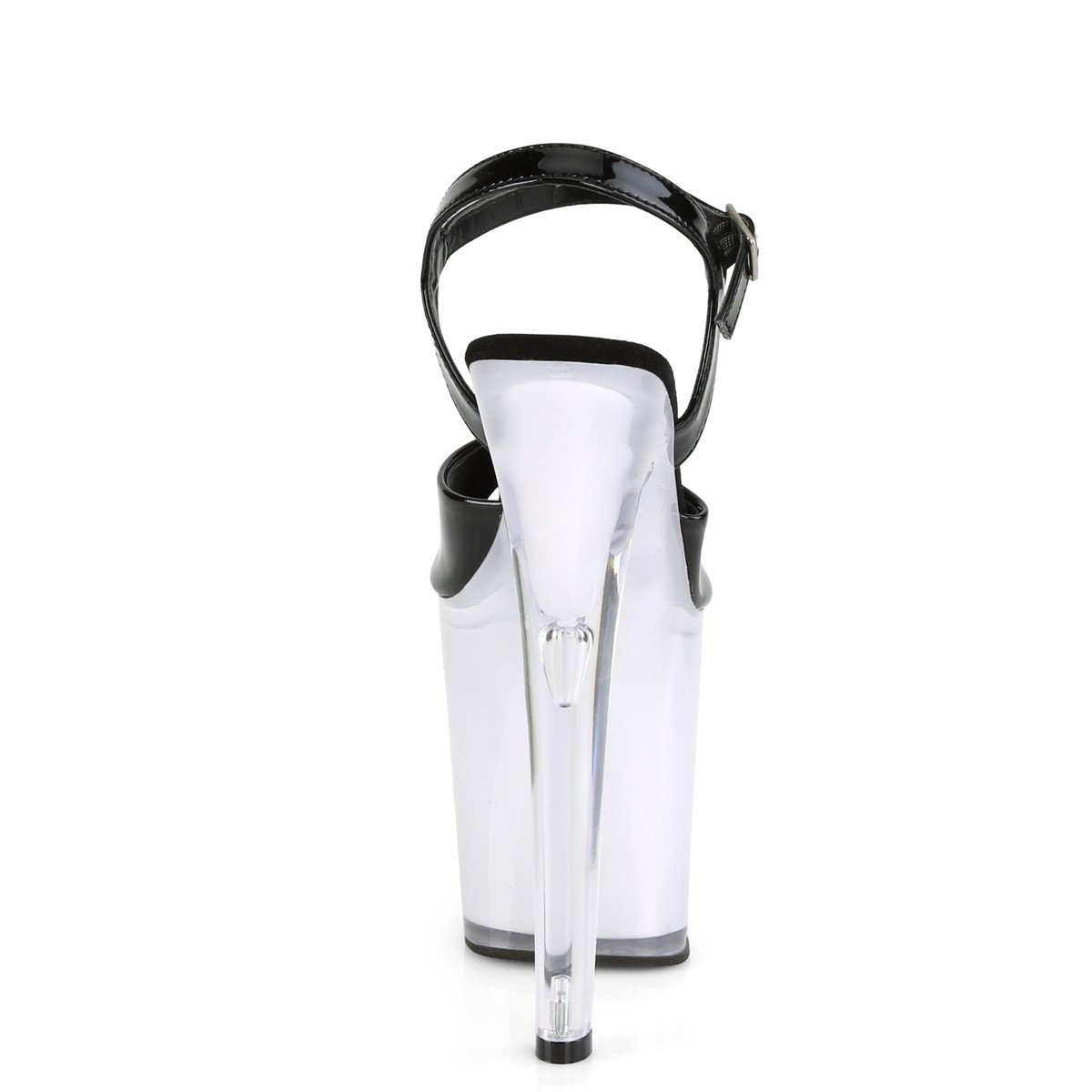 Pleaser Illuminator-809 B/WGLOW - Shiny Black Illuminating High-Platform Sandals