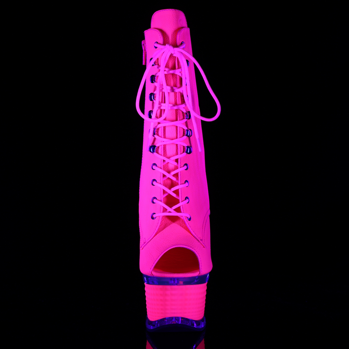 Pleaser Illusion-1021 NHPU/M - Pink Platform High-Heel Ankle Boots