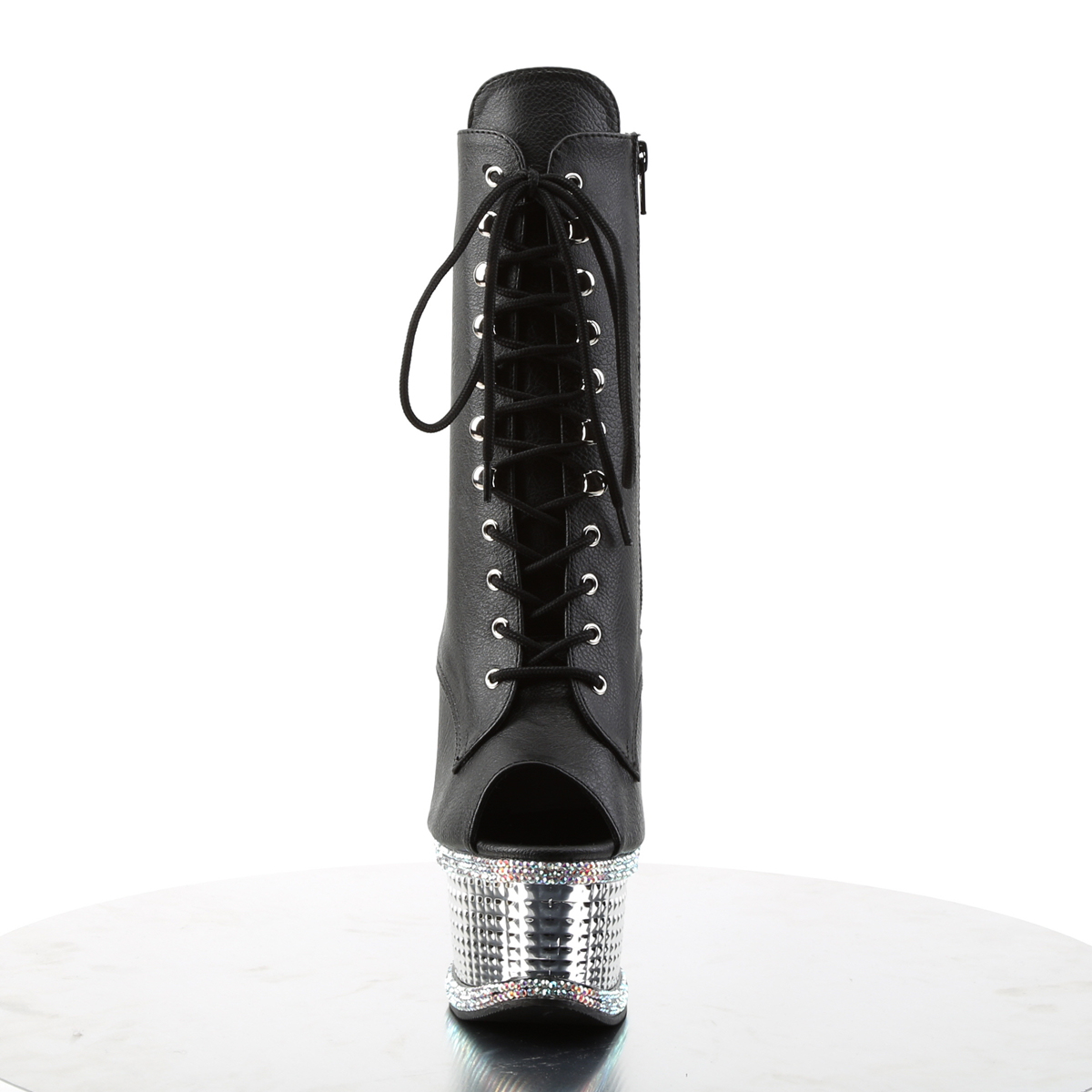 Pleaser Illusion-1021RS BPU/SCH - Black Platform High-Heel Ankle Boots