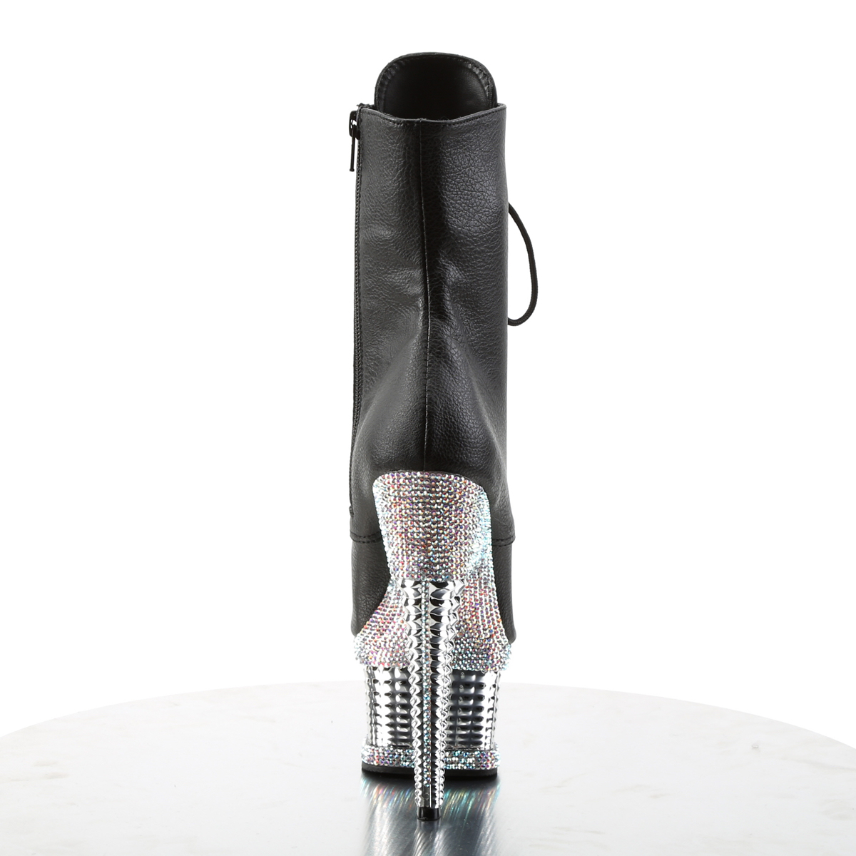 Pleaser Illusion-1021RS BPU/SCH - Black Platform High-Heel Ankle Boots