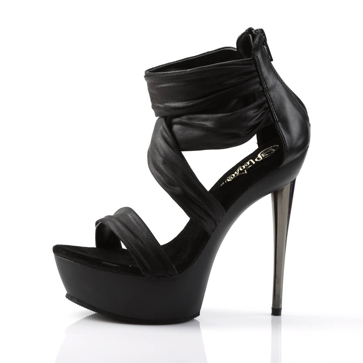 Pleaser Impulse-558 BF/M - Black Platform High-Heel Ankle Strap Heels