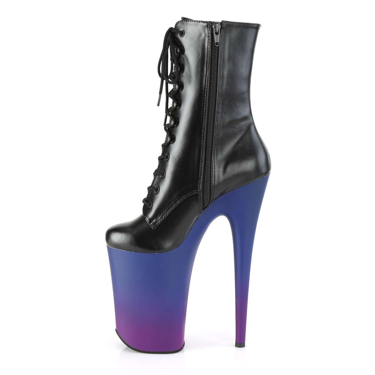 Pleaser Infinity-1020BP BPU/BLU-PP - Black High-Platform Ankle Boots