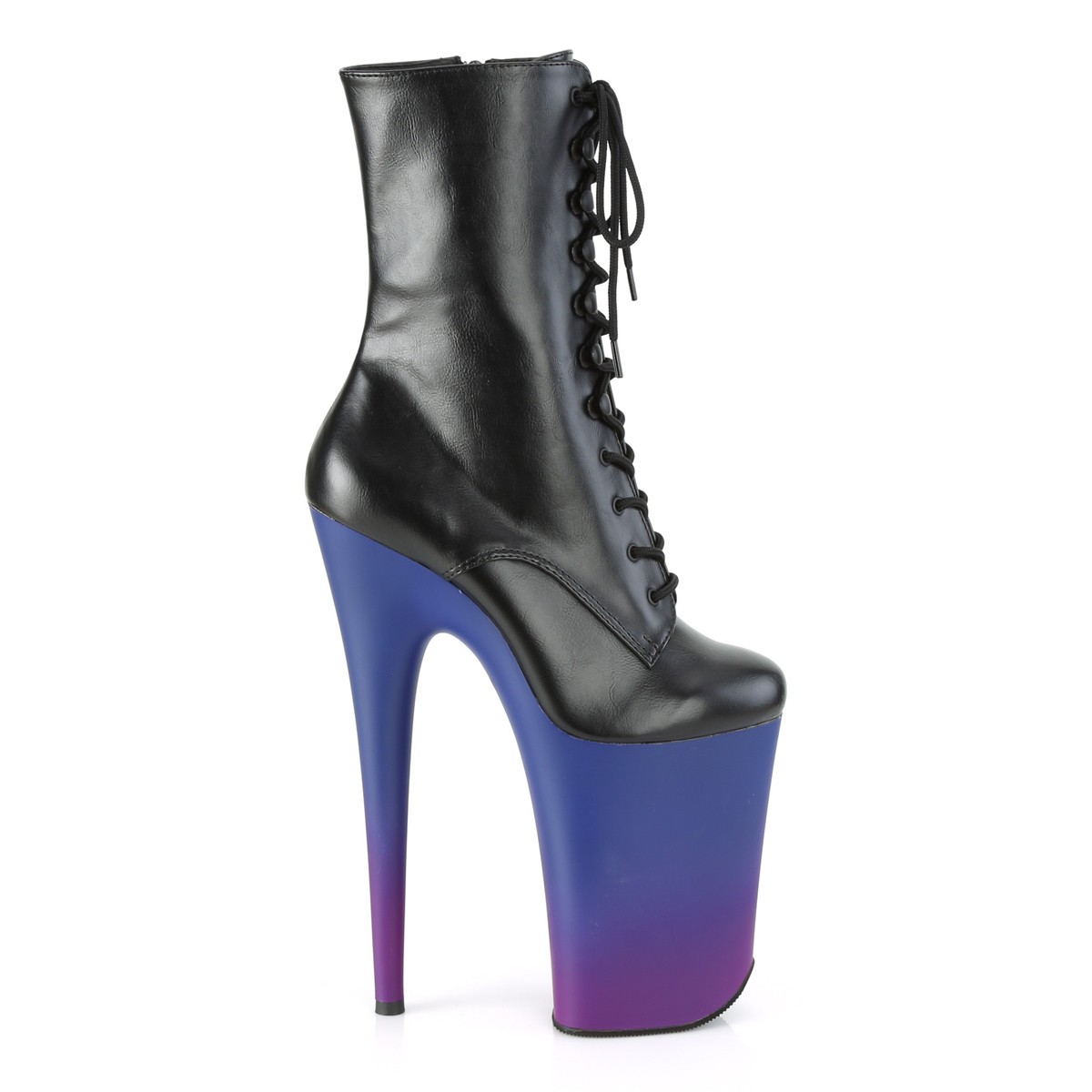 Pleaser Infinity-1020BP BPU/BLU-PP - Black High-Platform Ankle Boots