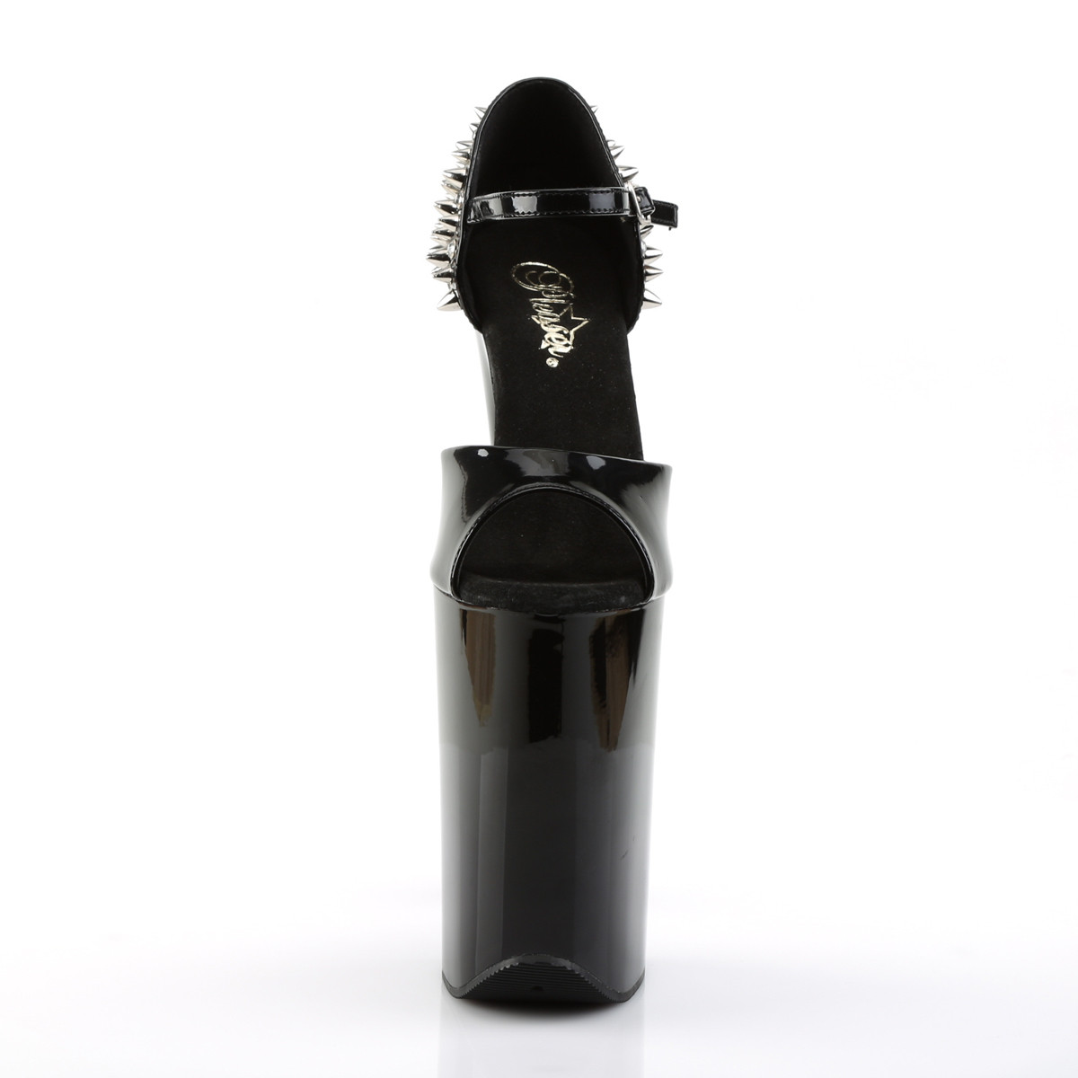 Pleaser Infinity-912SP B/M - Shiny Black High-Platform Sandals