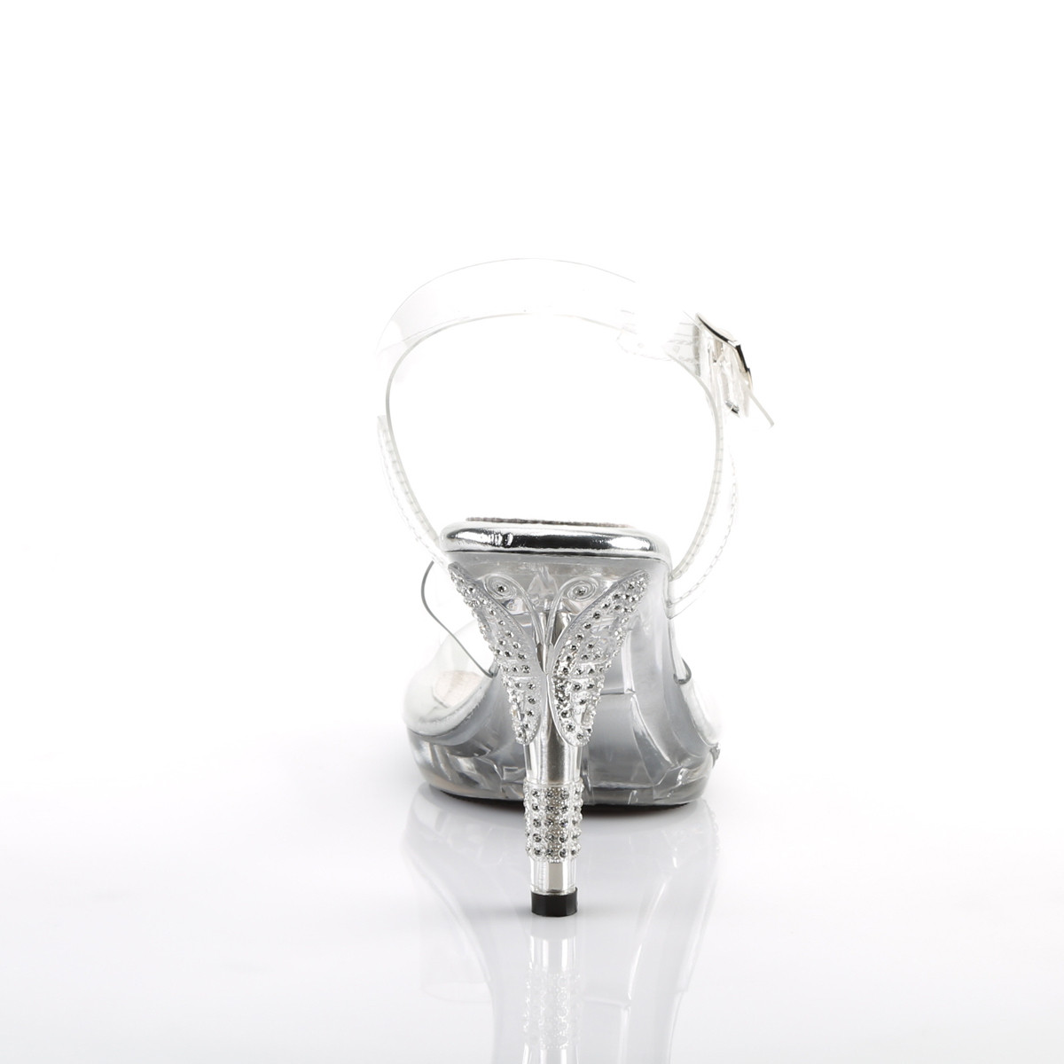 Fabulicious Iris-408 C/M - Clear Heeled Single Sole Sandals