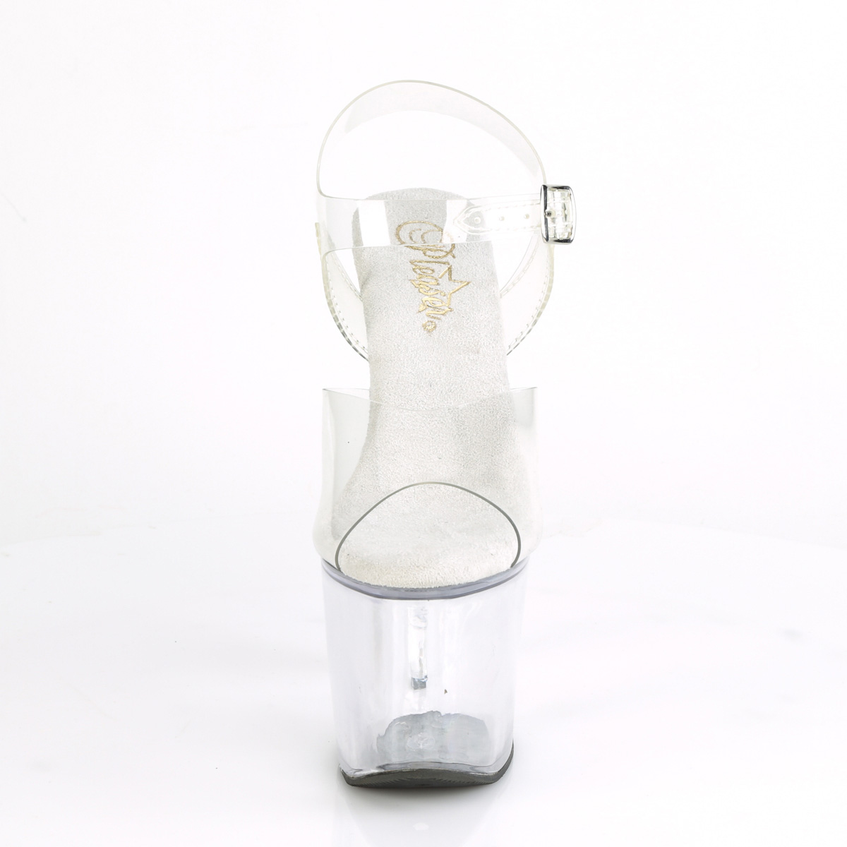 Pleaser Irongrip-708 C/M - Clear High-Platform Sandals