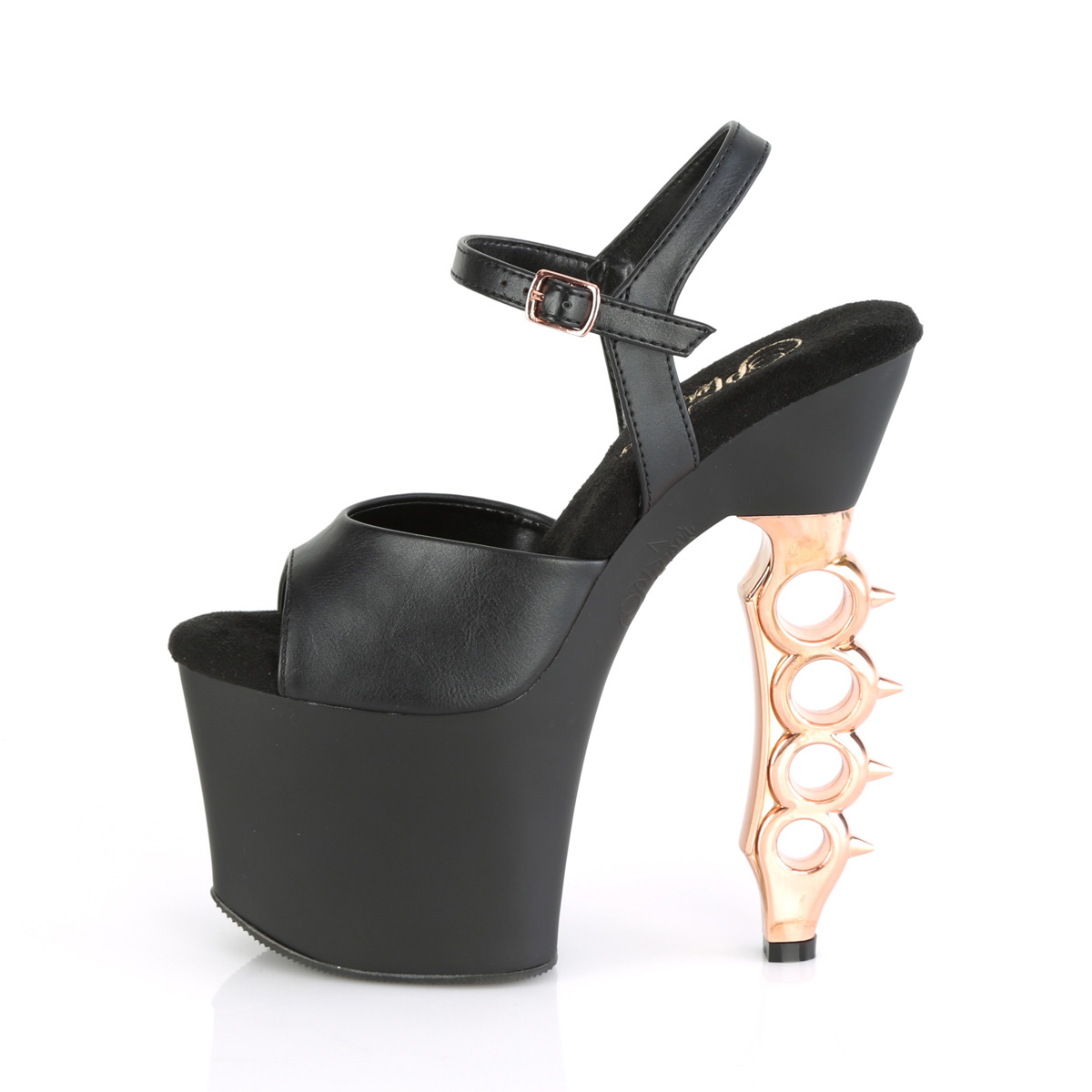 Pleaser Irongrip-709 BPU/B-COPCH - Black High-Platform Sandals