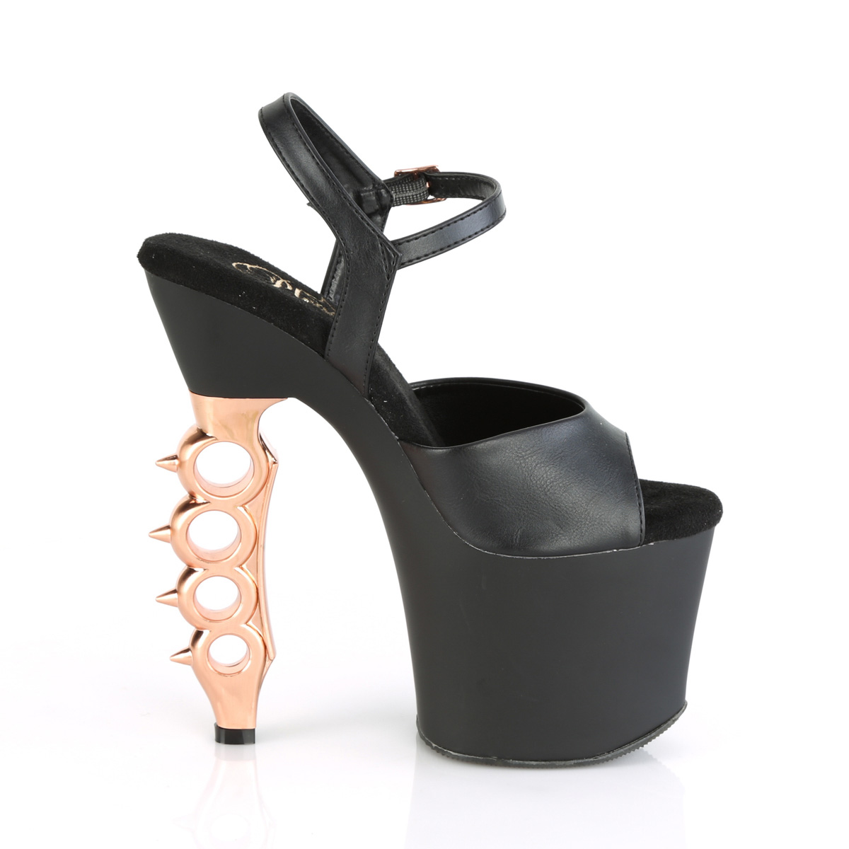 Pleaser Irongrip-709 BPU/B-COPCH - Black High-Platform Sandals