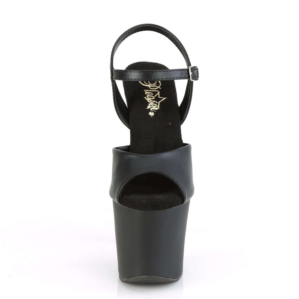 Pleaser Irongrip-709 BPU/B-SCH - Black High-Platform Sandals