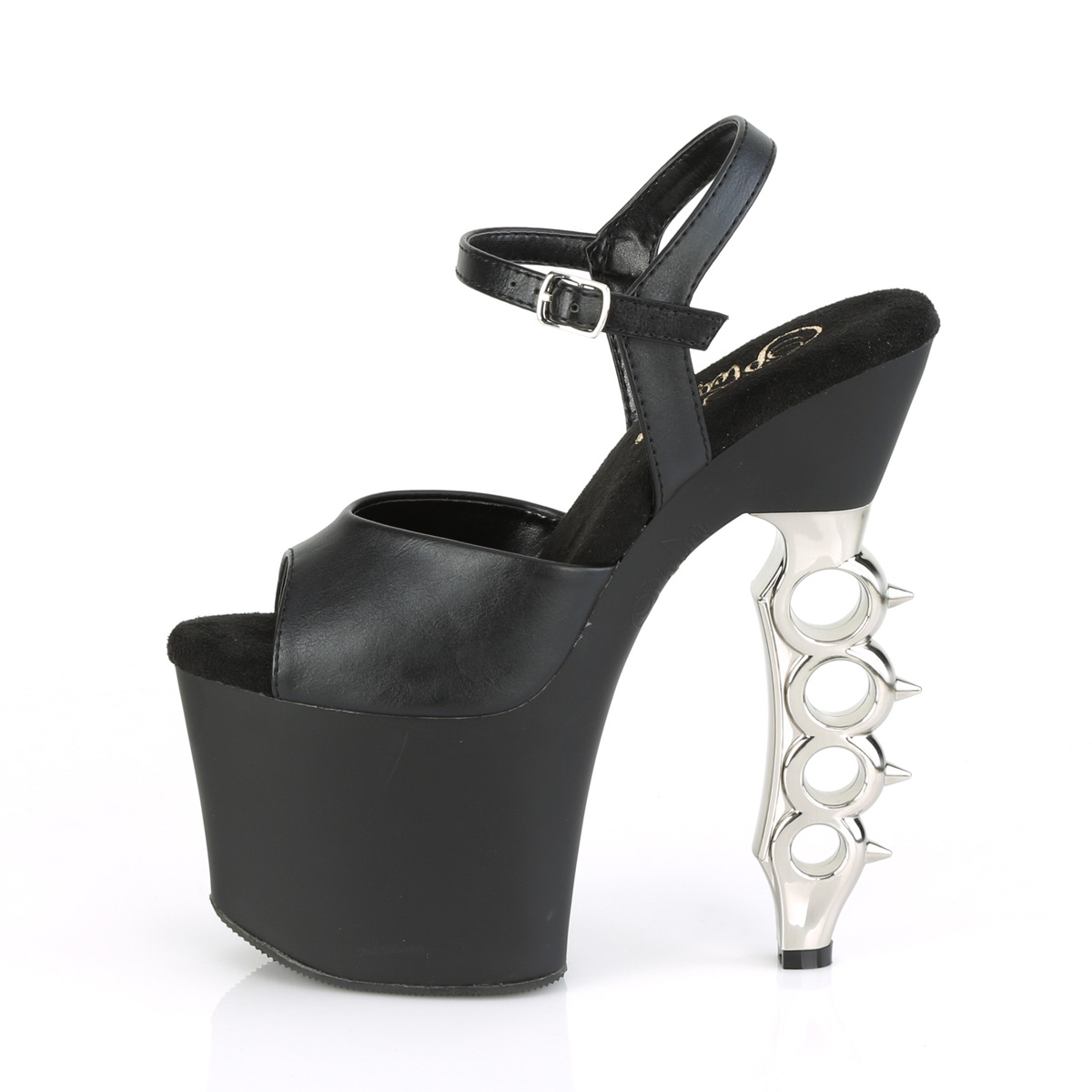 Pleaser Irongrip-709 BPU/B-SCH - Black High-Platform Sandals