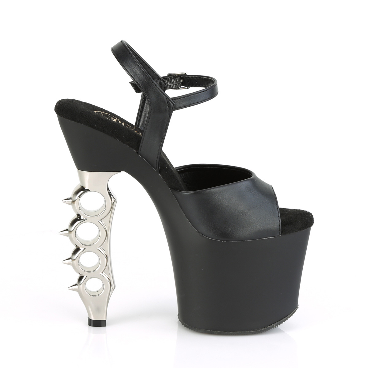Pleaser Irongrip-709 BPU/B-SCH - Black High-Platform Sandals
