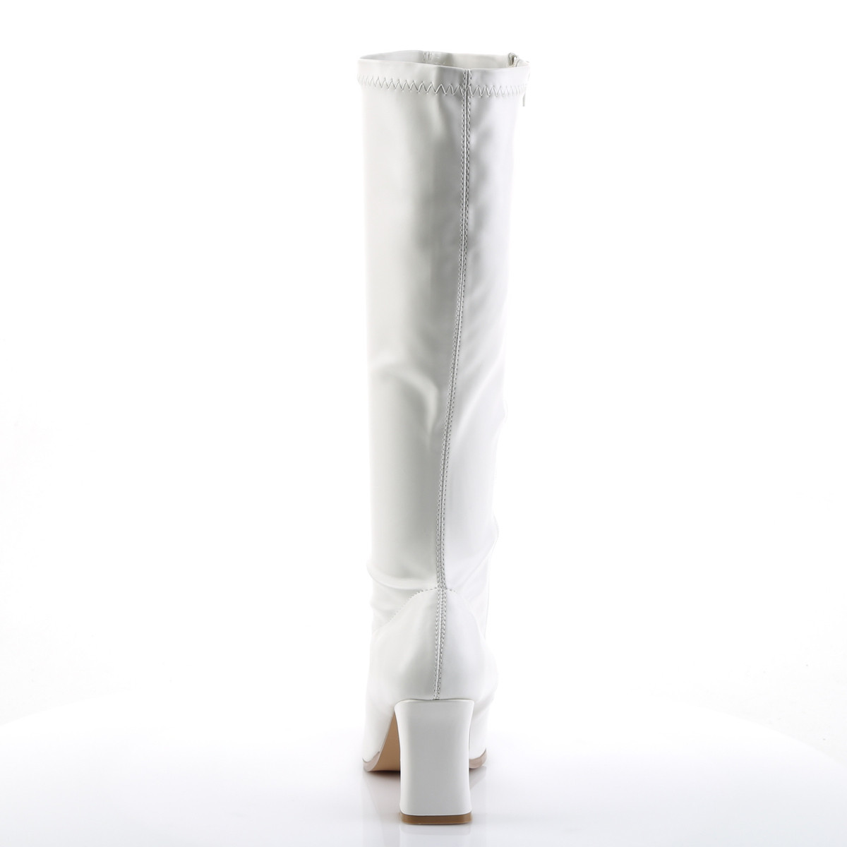 Funtasma Kiki-350 W/PU - White Chunky-Heel Knee High Single Sole Boots