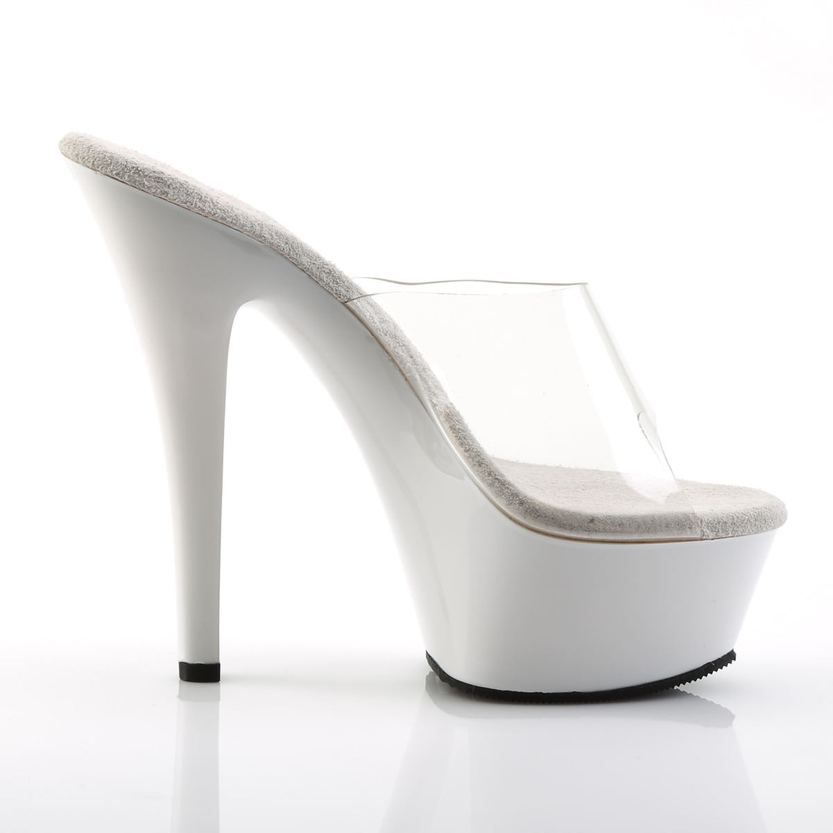 Pleaser Kiss-201 C/W - Clear Platform High-Heel Slides