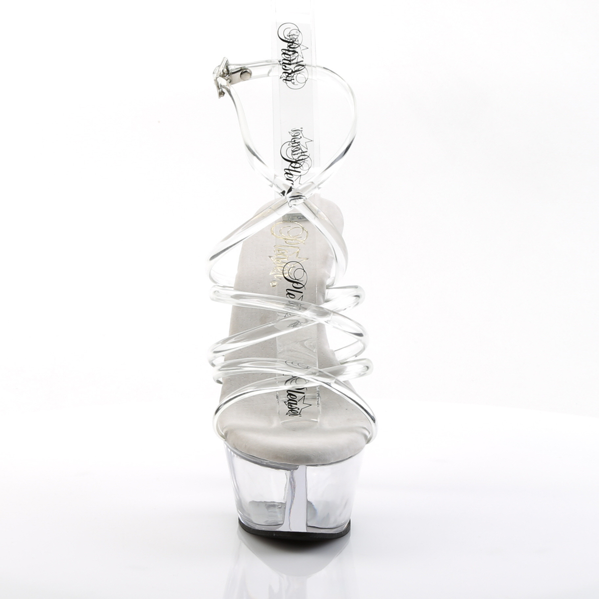 Pleaser Kiss-206 C/M - Clear Platform High-Heel Sandals