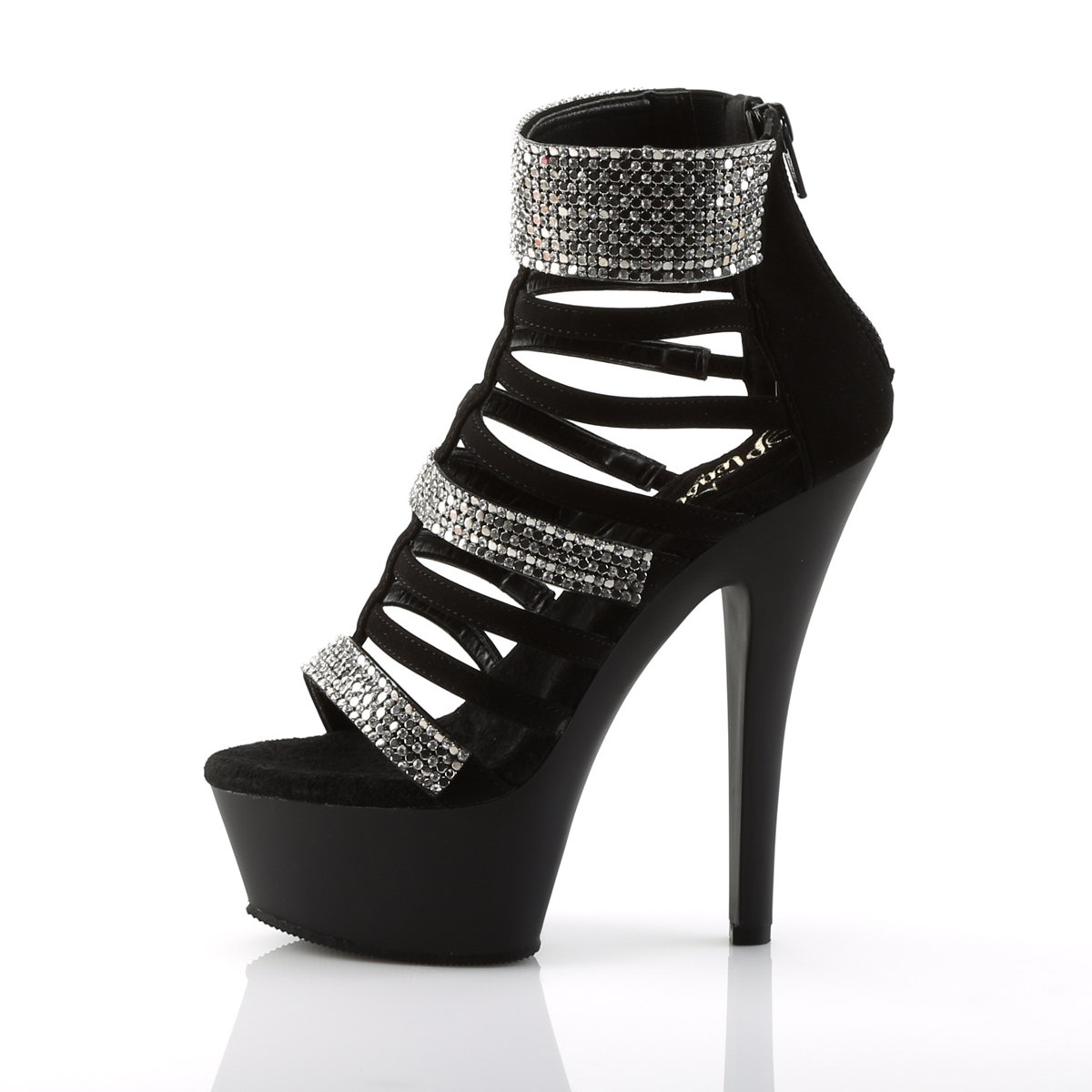 Pleaser Kiss-294 BNB/M - Black Platform High-Heel Strap Heels