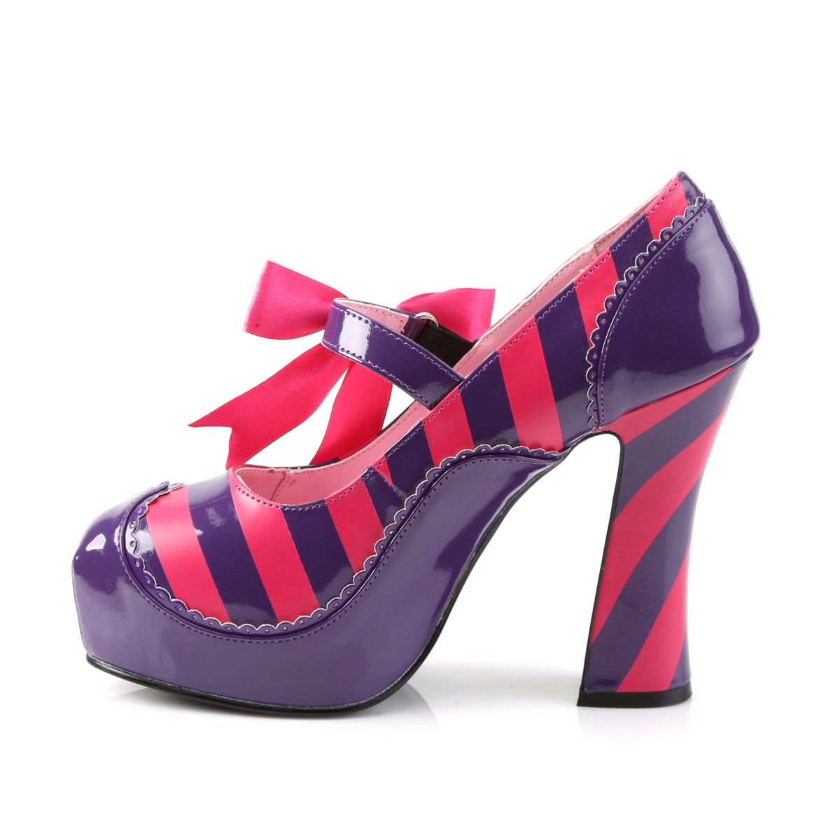 Funtasma Kitty-32 PURHP - Shiny Violet Platform High-Heel Mary Jane Shoes