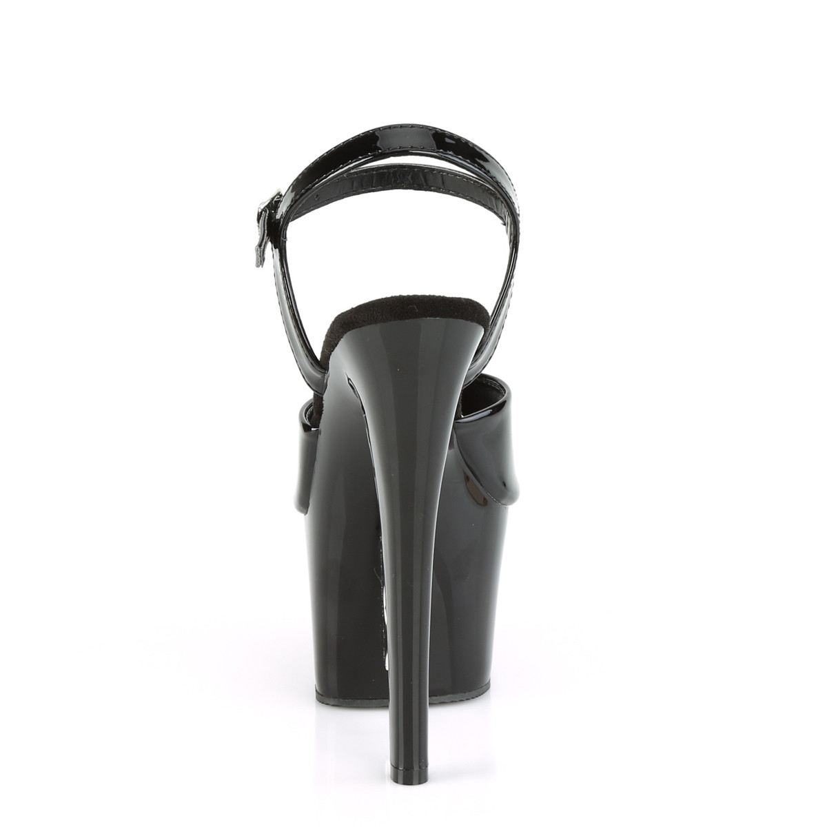 Pleaser Knucks-709 B/M - Shiny Black High-Platform Sandals