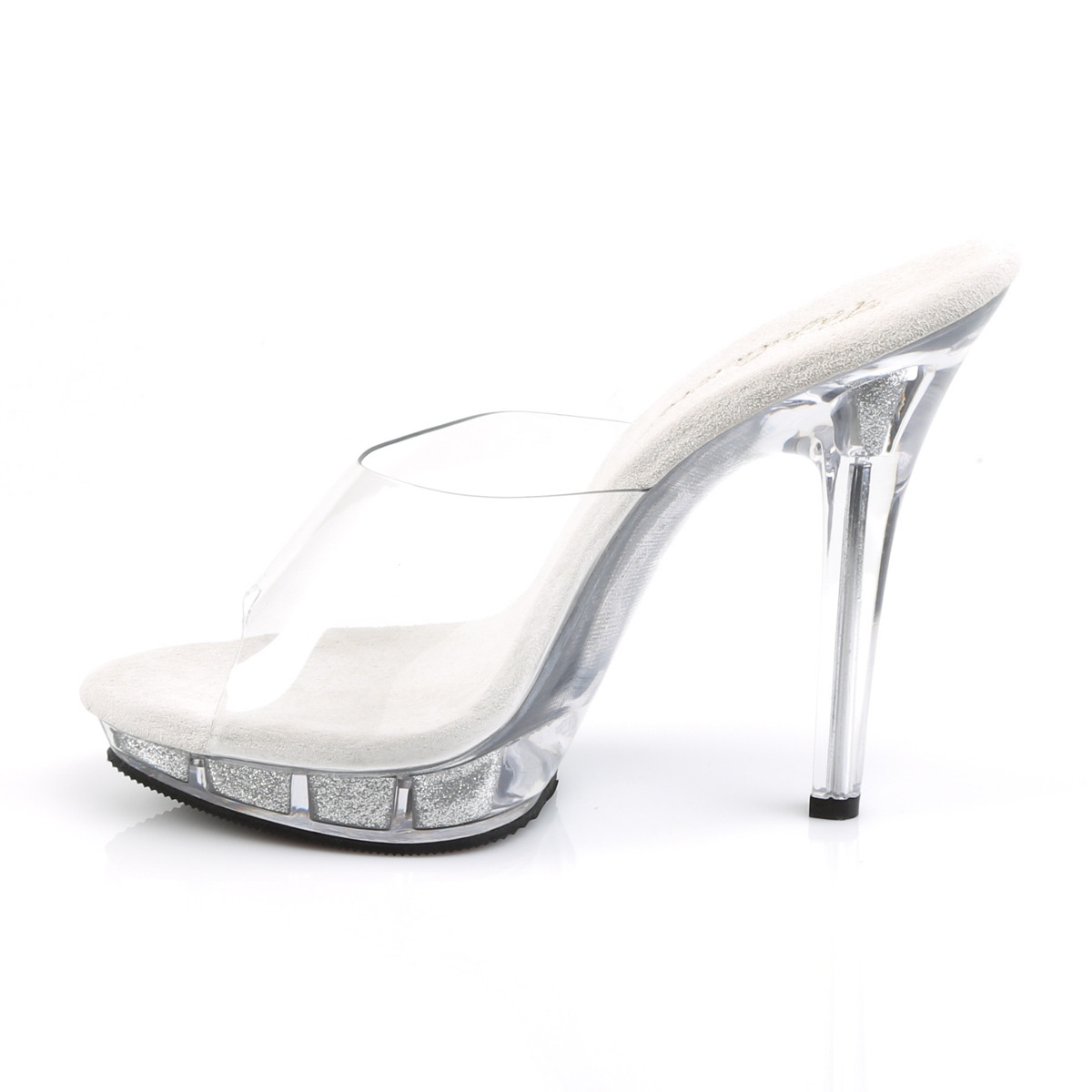 Fabulicious Lip-101 C/SG - Clear High-Heel Single Sole Slides