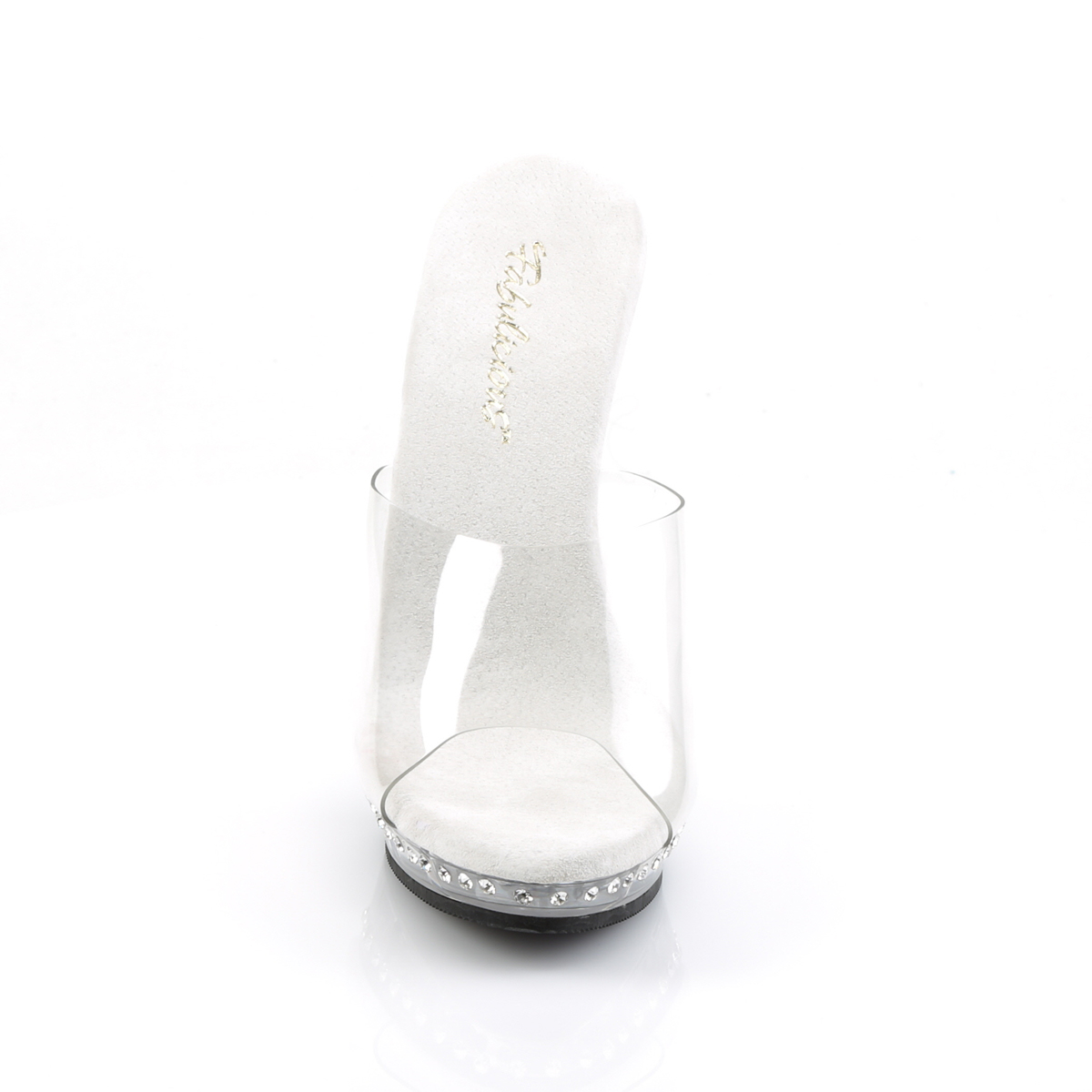 Fabulicious Lip-101LS C/M - Clear High-Heel Single Sole Slides