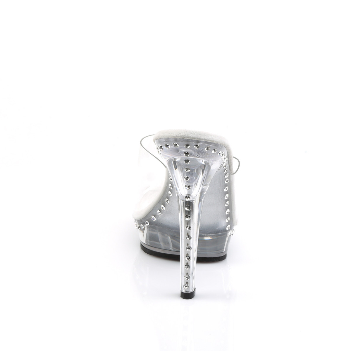 Fabulicious Lip-101LS C/M - Clear High-Heel Single Sole Slides