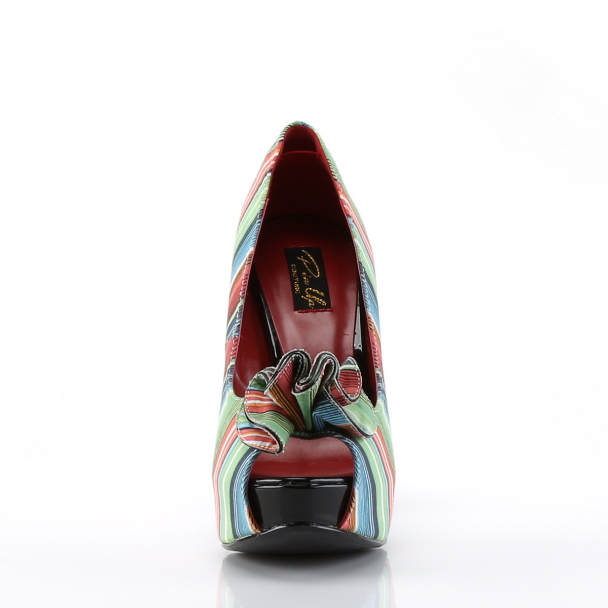 Pin Up Couture Lolita-12 MUL/F - Multicolour High-Heel Peep Toe Heels