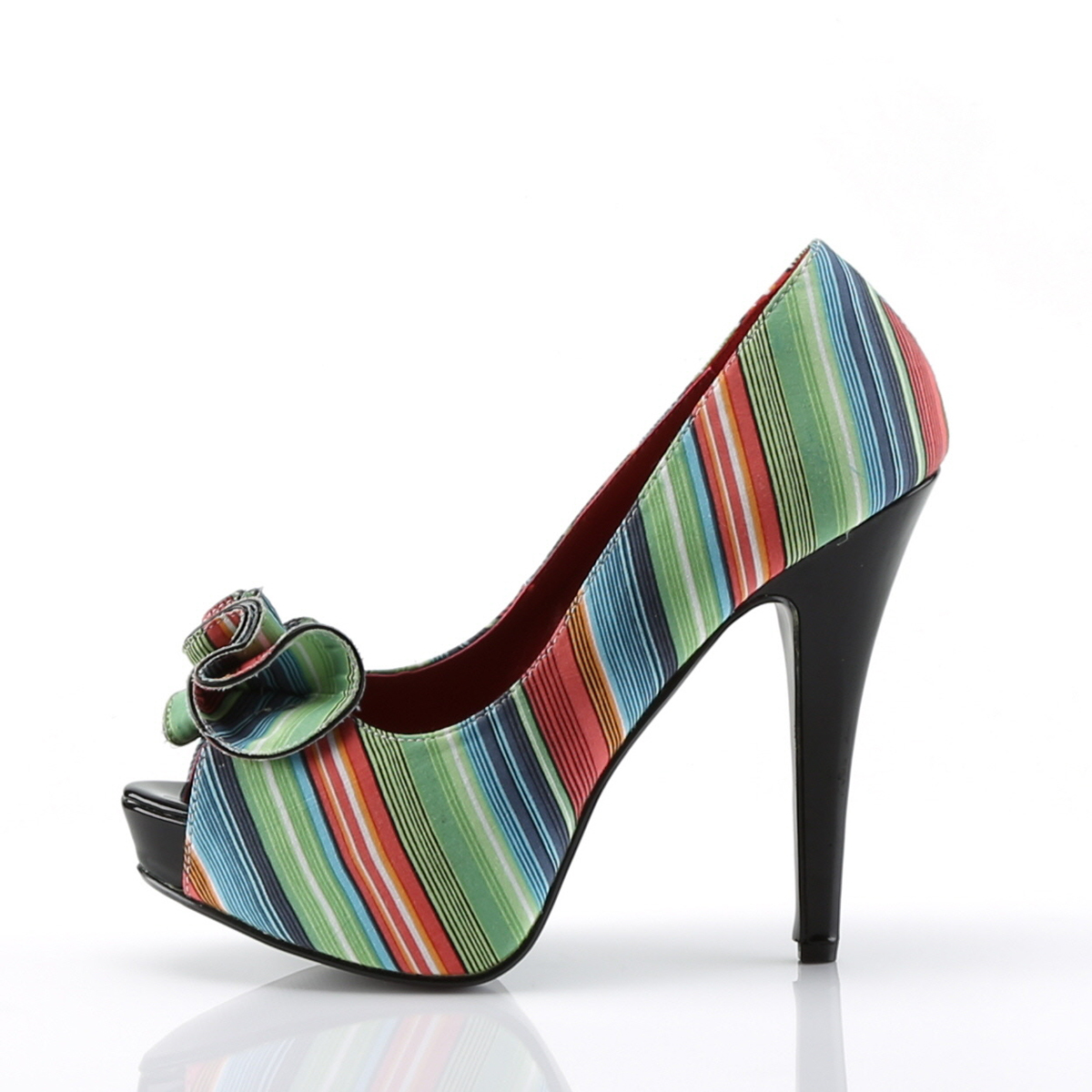 Pin Up Couture Lolita-12 MUL/F - Multicolour High-Heel Peep Toe Heels
