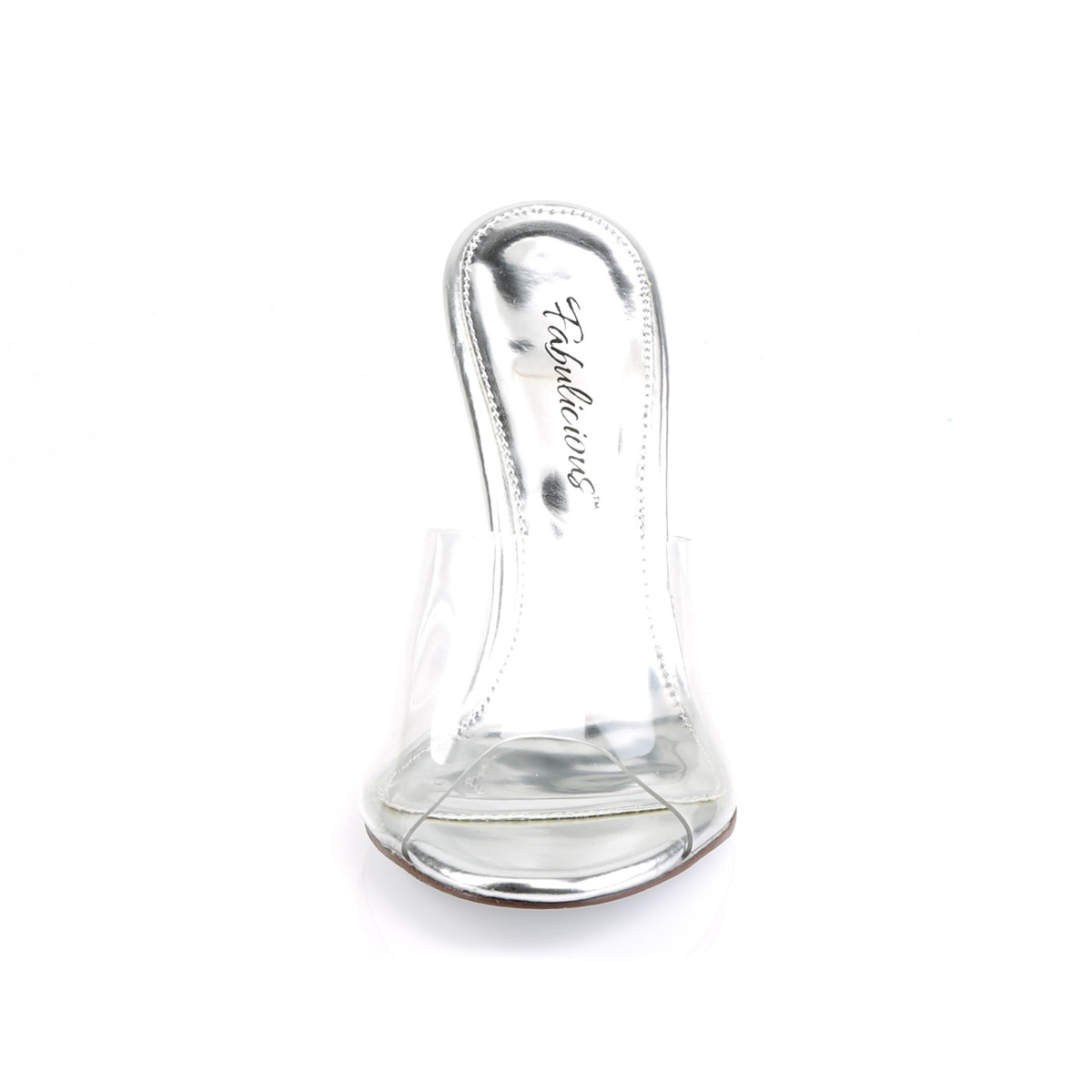 Fabulicious Lovely-401 C/M - Clear High-Heel Single Sole Slides