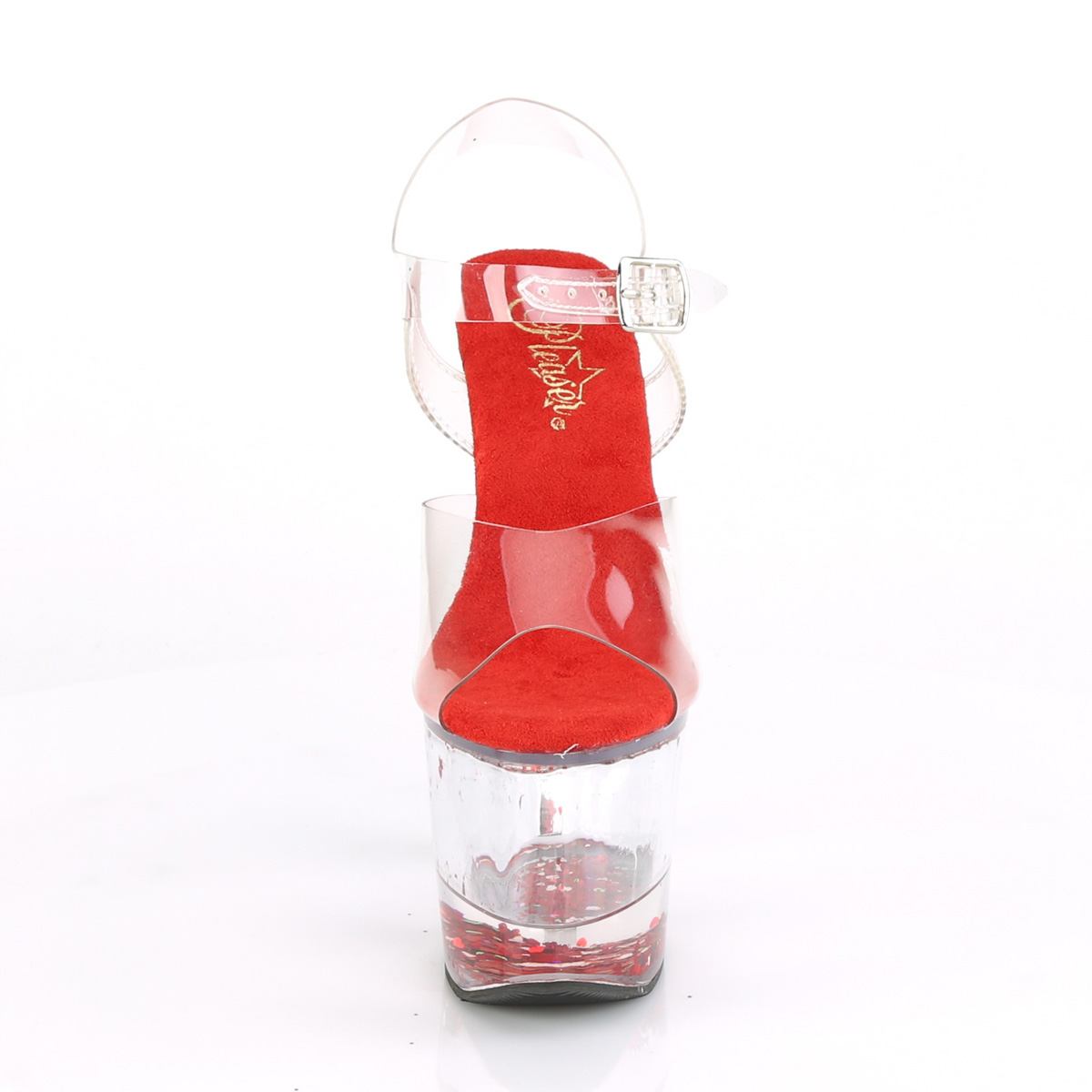 Pleaser Lovesick-708GH C/C-RG - Clear High-Platform Sandals