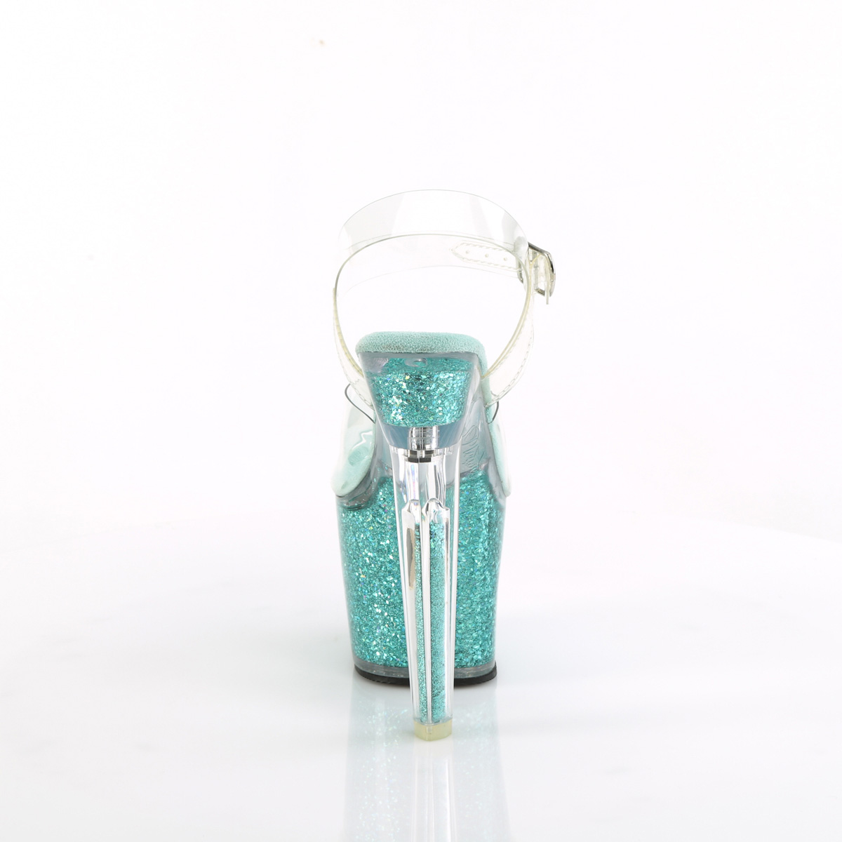 Pleaser Lovesick-708SG C/AQG - Clear High-Platform Sandals