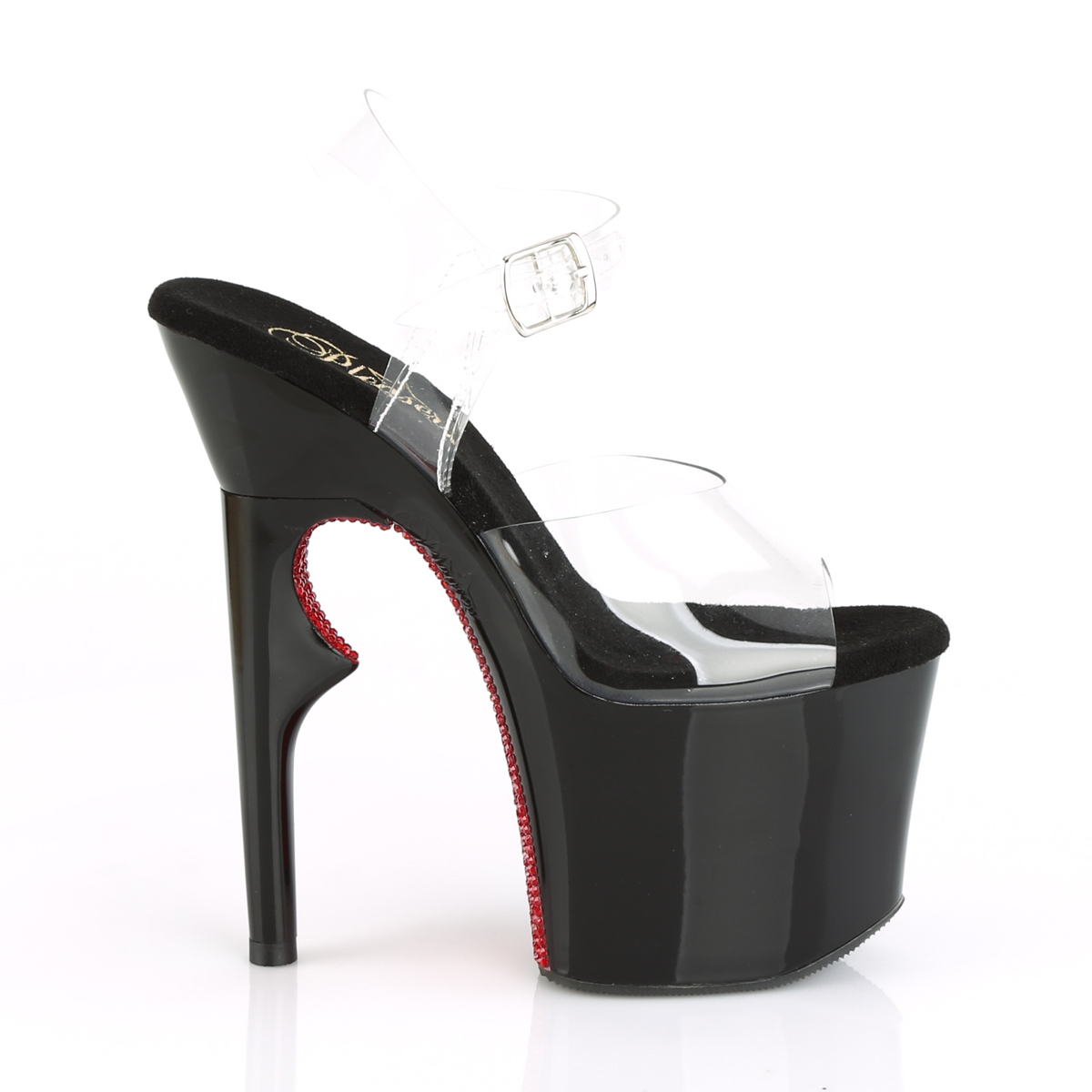 Pleaser Lovethorn-708CRS C/B-R - Clear High-Platform Sandals