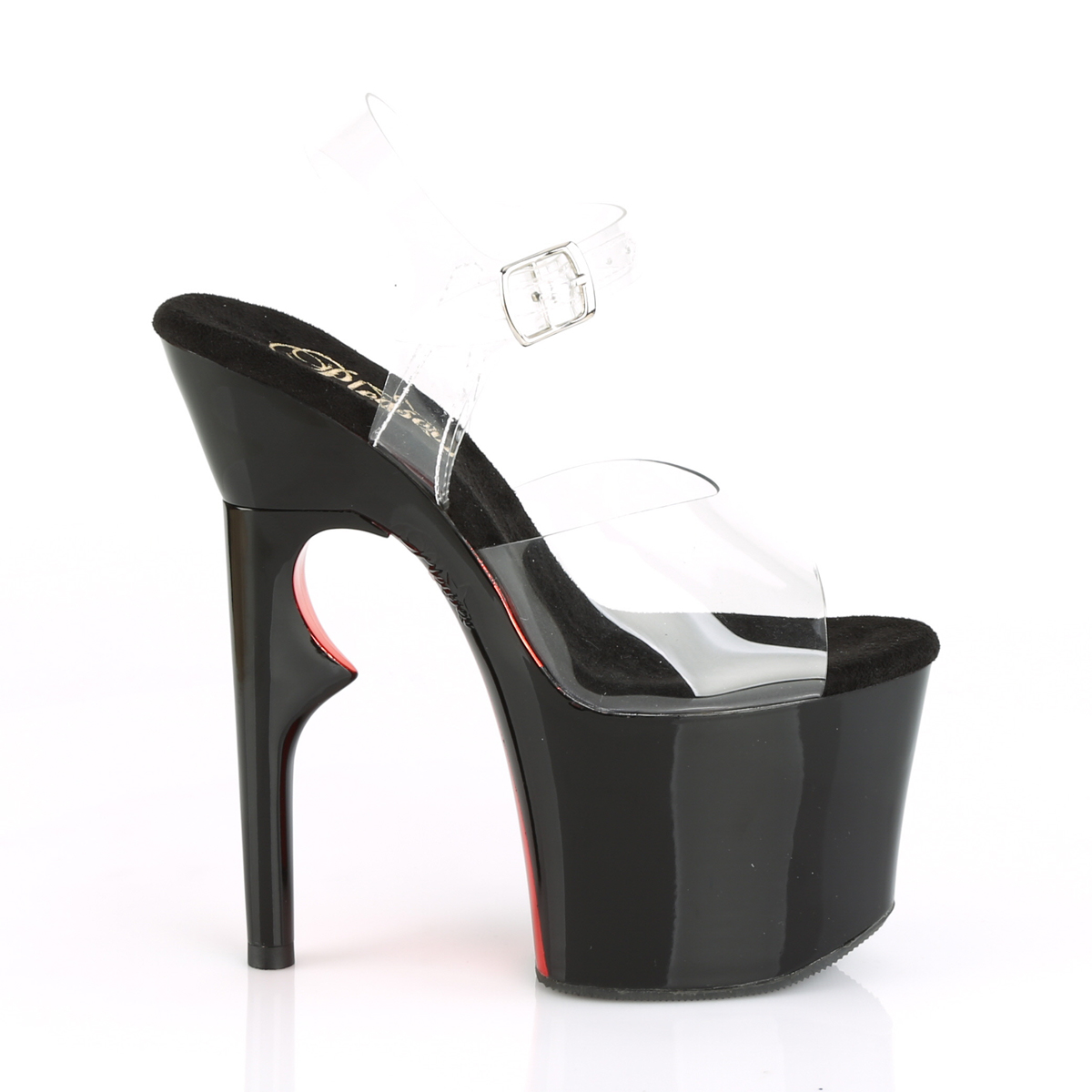 Pleaser Lovethorn-708TT C/B-RCH - Clear High-Platform Sandals