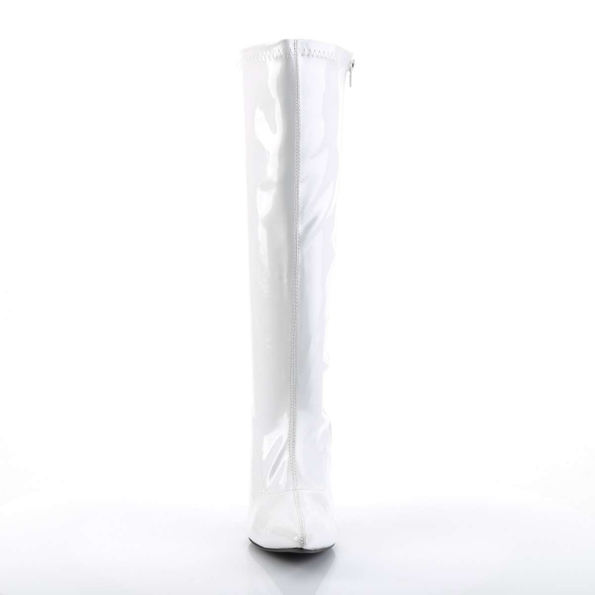 Funtasma Lust-2000 W - Shiny White Heeled Knee High Single Sole Boots