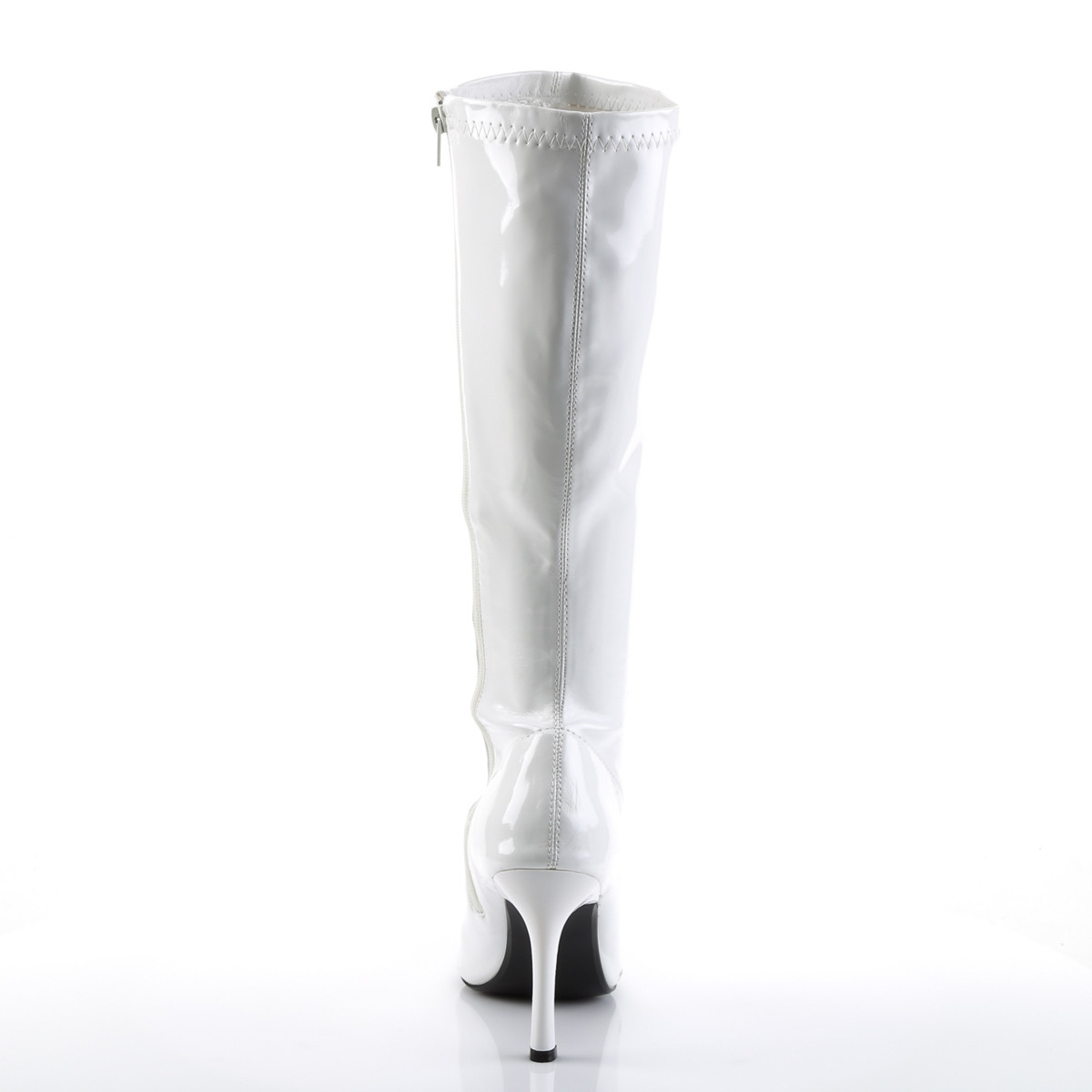 Funtasma Lust-2000 W - Shiny White Heeled Knee High Single Sole Boots