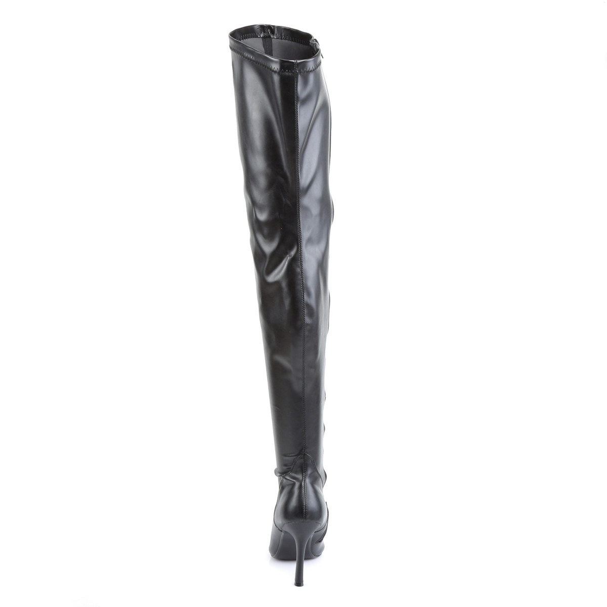 Funtasma Lust-3000 B/PU - Black Heeled Single Sole Thigh High Boots