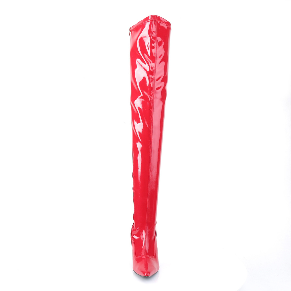 Funtasma Lust-3000 R - Shiny Red Heeled Single Sole Thigh High Boots