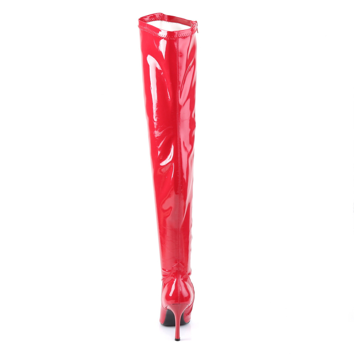 Funtasma Lust-3000 R - Shiny Red Heeled Single Sole Thigh High Boots