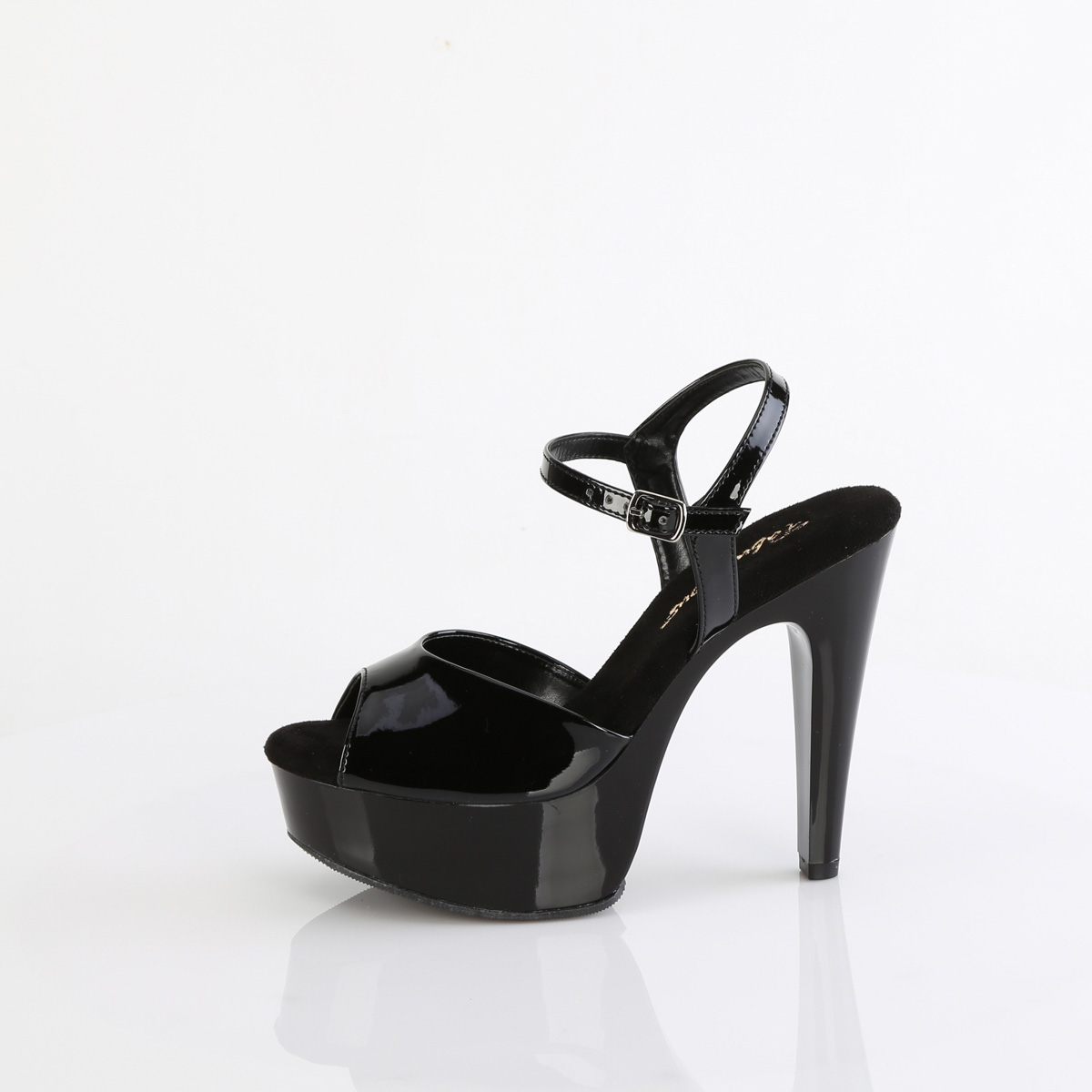 Fabulicious Martini-509 B/M - Shiny Black Platform High-Heel Sandals