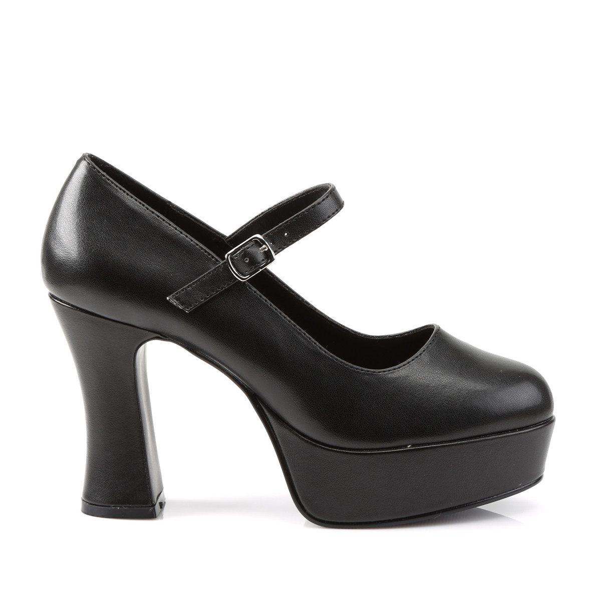 Funtasma Maryjane-50 B/PU - Black Platform High Chunky-Heel Mary Jane Shoes