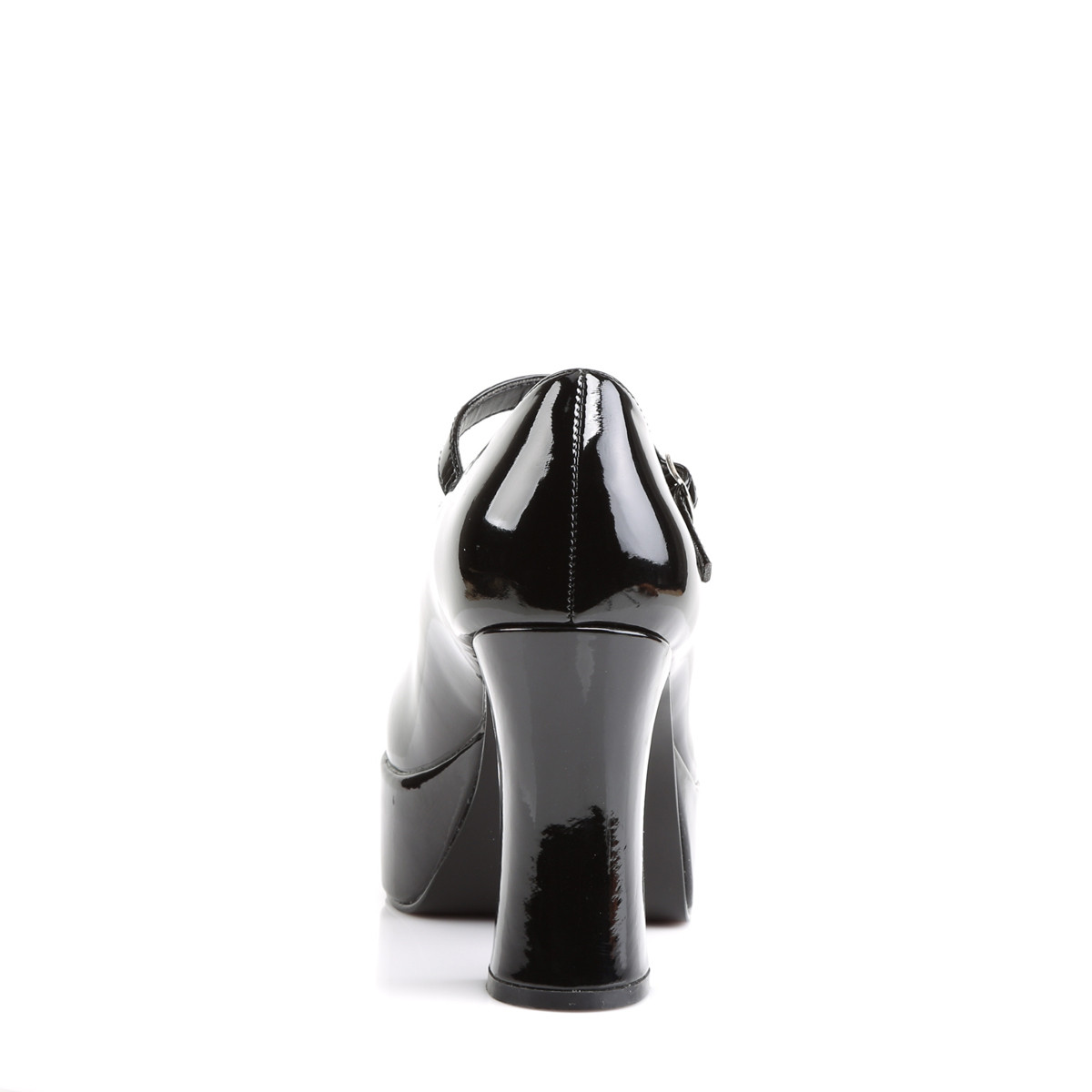 Funtasma Maryjane-50X B - Shiny Black Platform High Chunky-Heel Mary Jane Shoes For Wider Foot